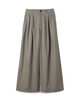 ノンマーセライズドコットン タックワイドパンツ