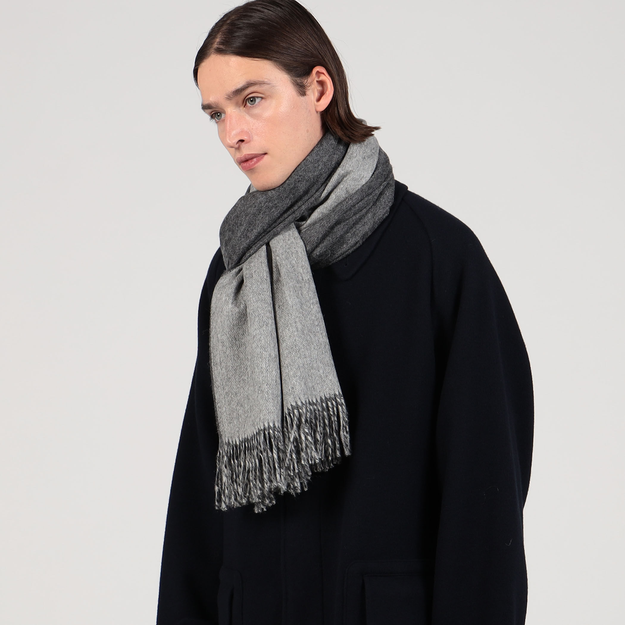 The Inoue Brothers Two-Colour Large Brushed Stole