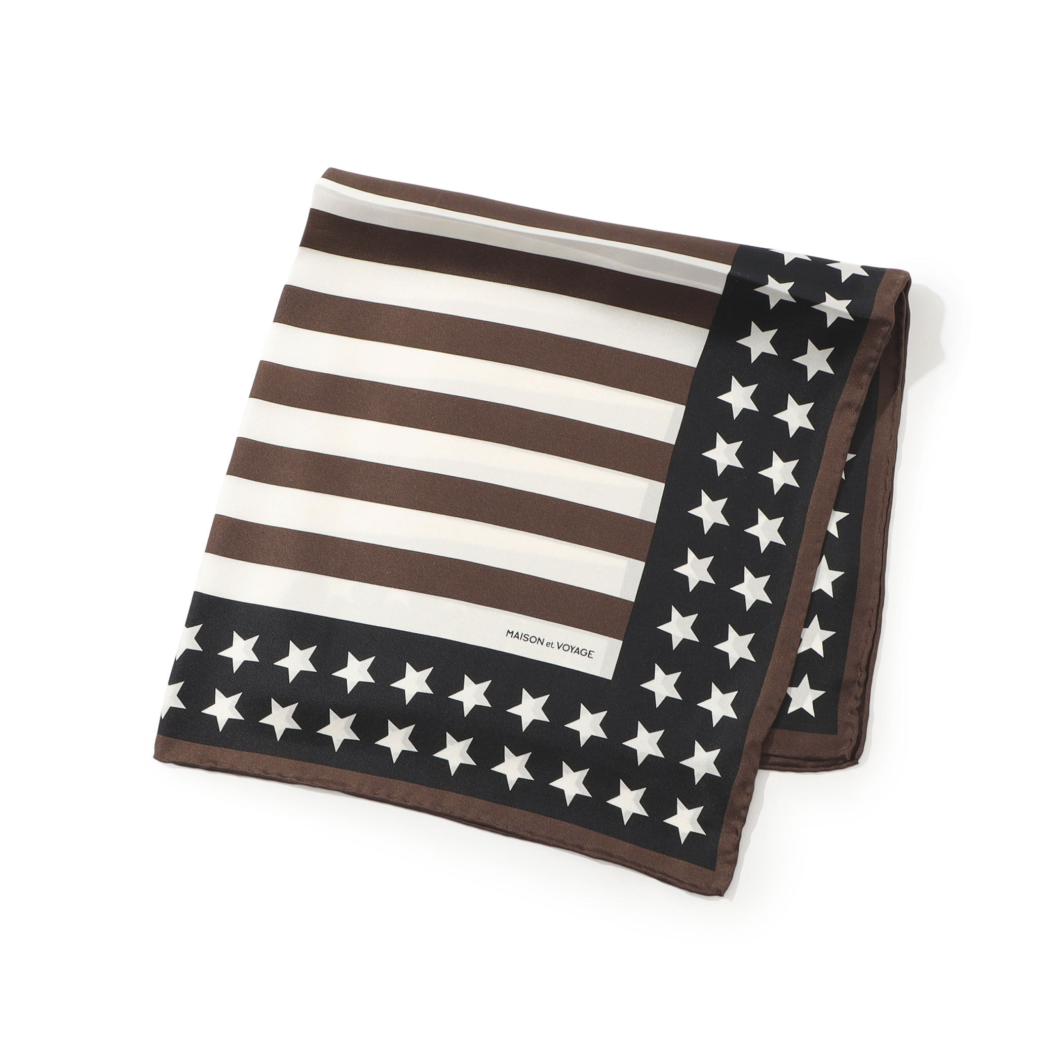 MAISON et VOYAGE シルクツイル スターフラッグモチーフ スカーフ