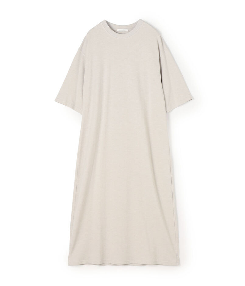 ■コットンシルクカノコ クルーネックワンピース