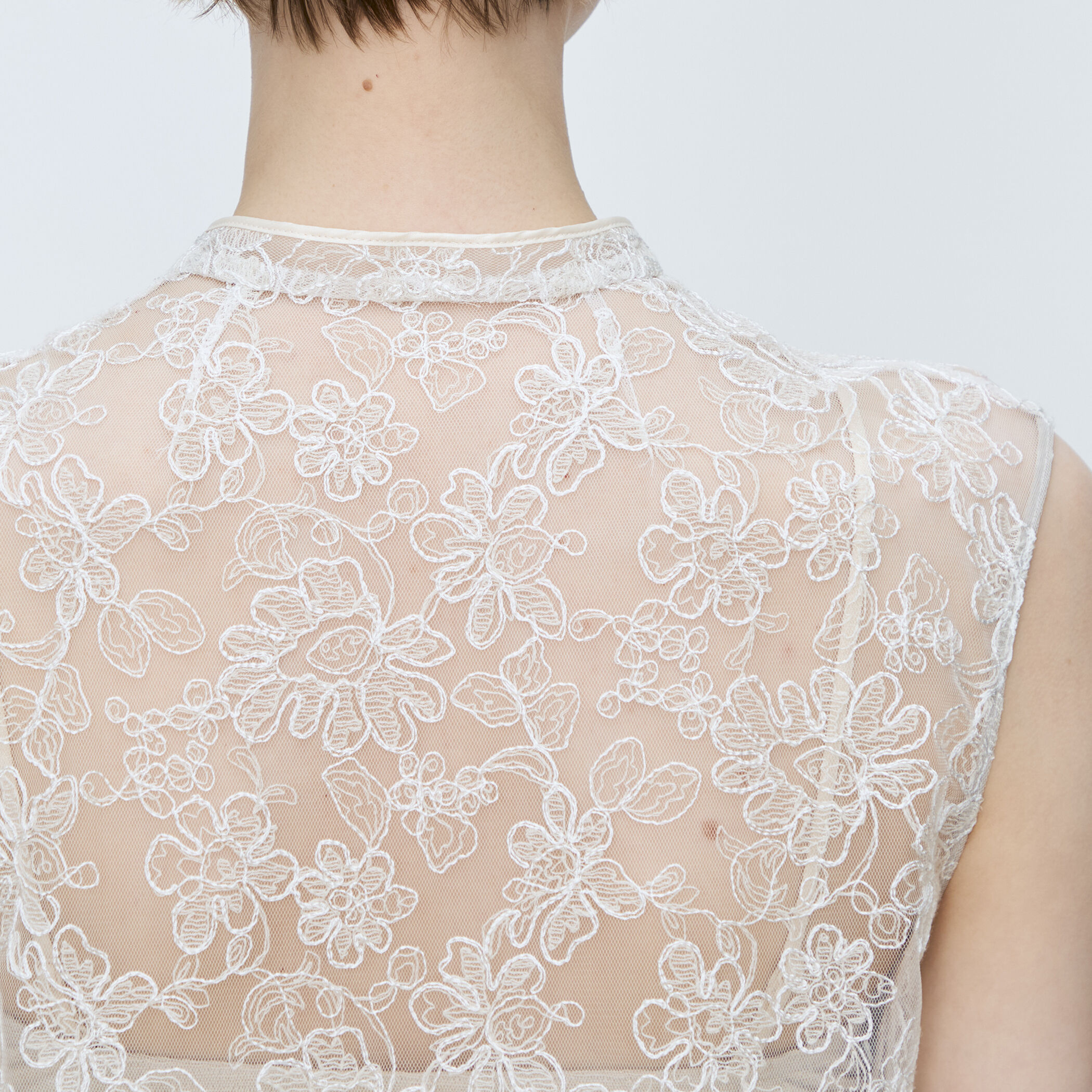 ローダンセエンブロイダリー パイピングレースブラウス