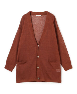 リネンコード Vネックカーディガン