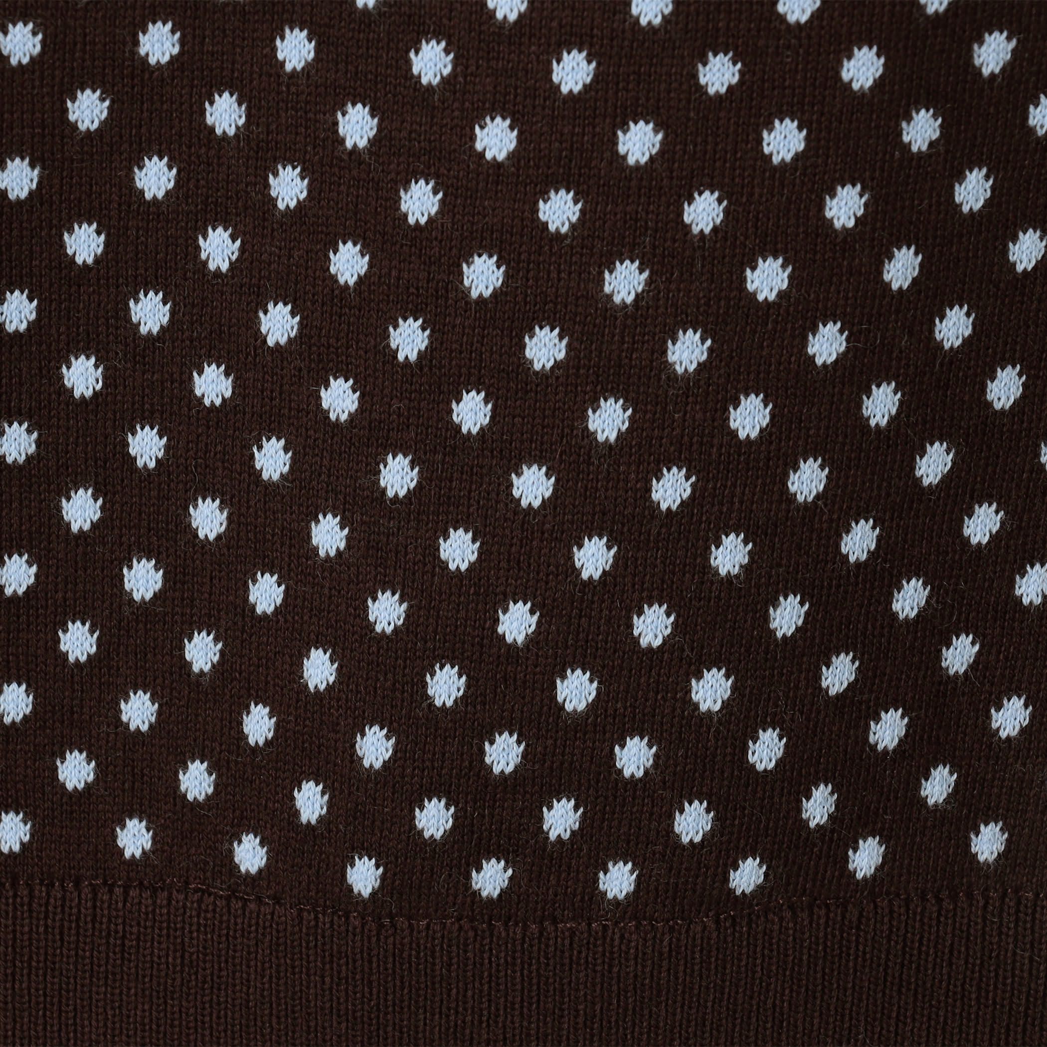 コットンカシミヤ ドットジャカードポロカーディガン