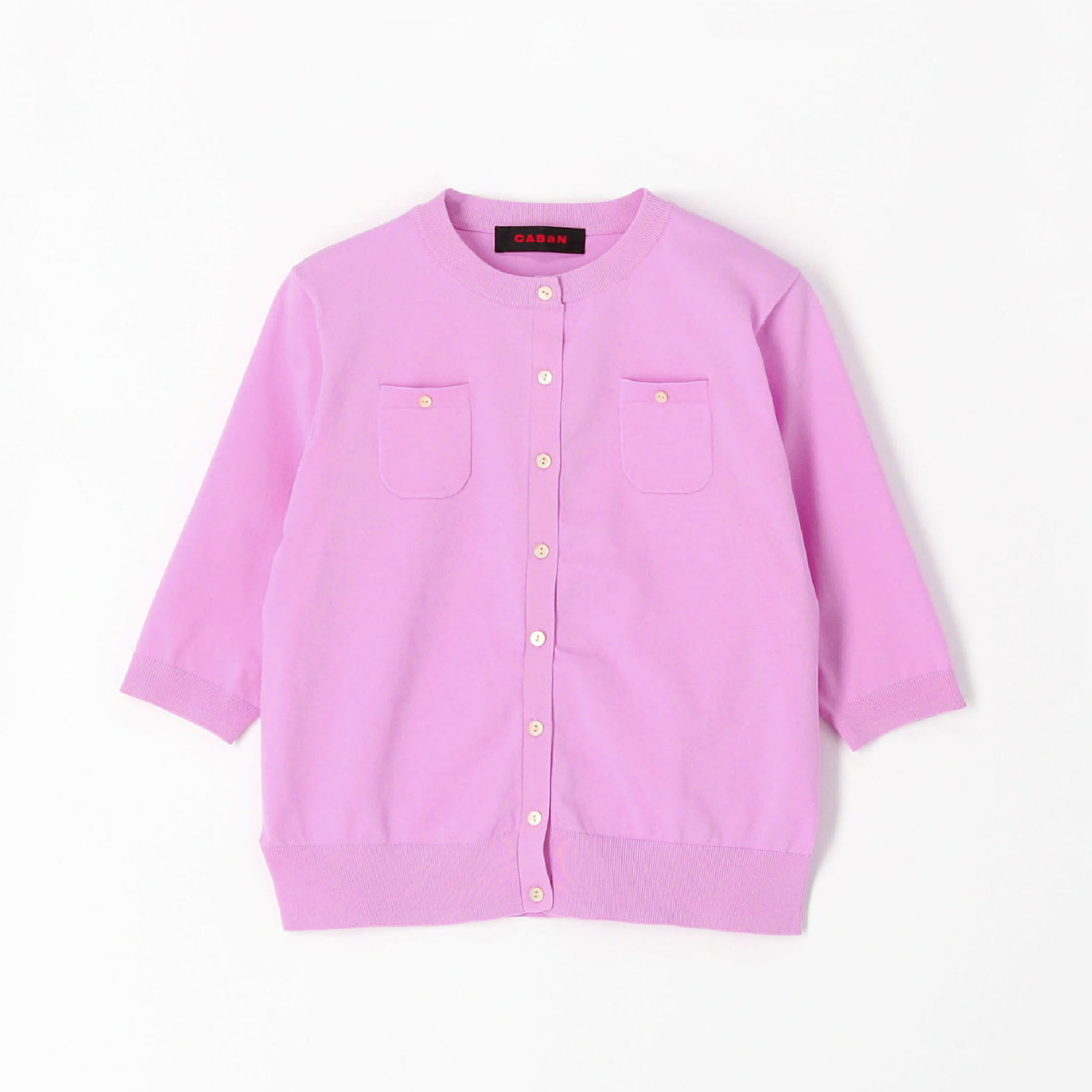 ファインポリエステル ハーフスリーブポケットカーディガン