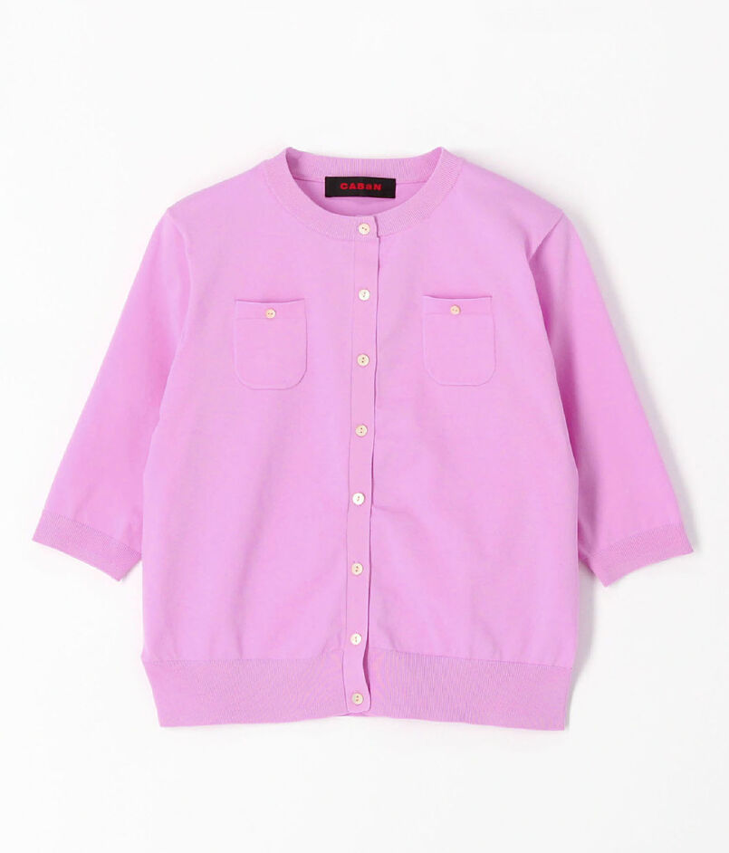 ファインポリエステル ハーフスリーブポケットカーディガン