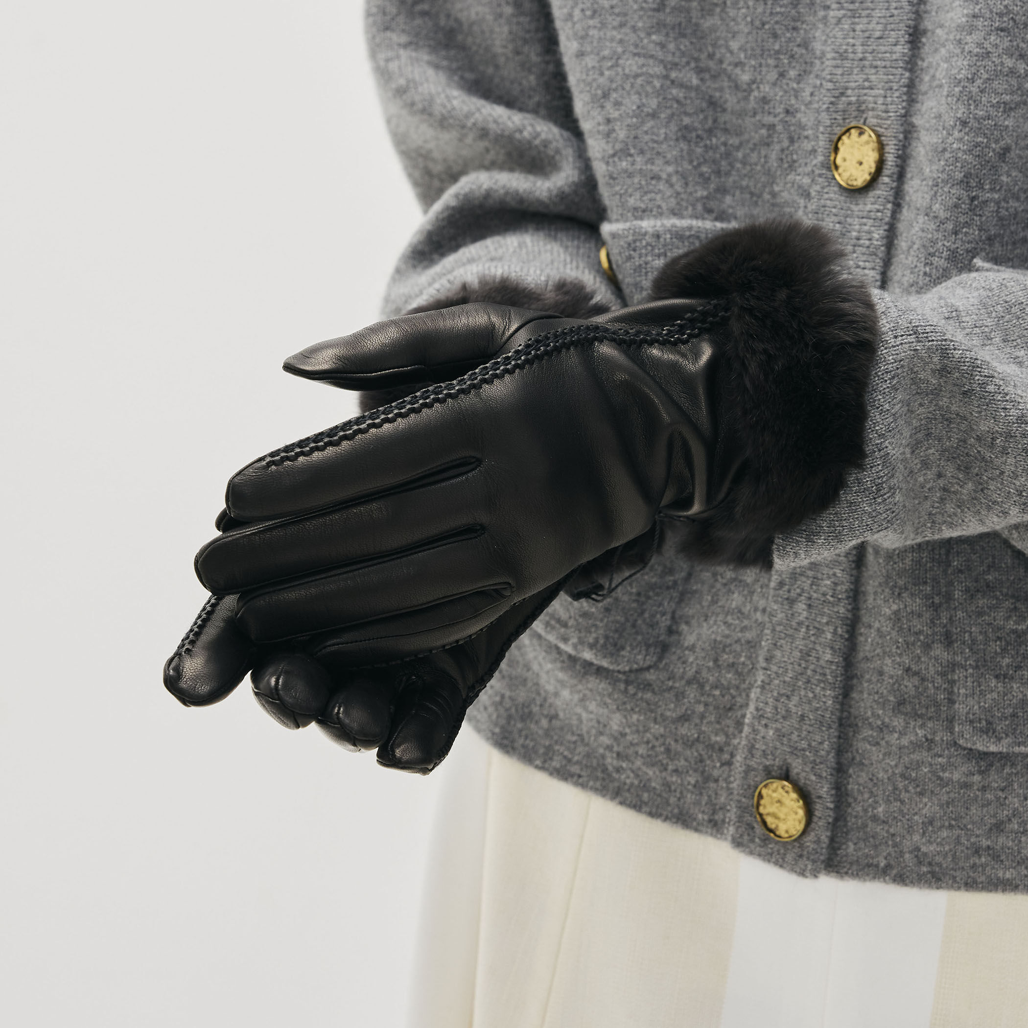 CARIDEI ファー レザーグローブ｜トゥモローランド 公式通販