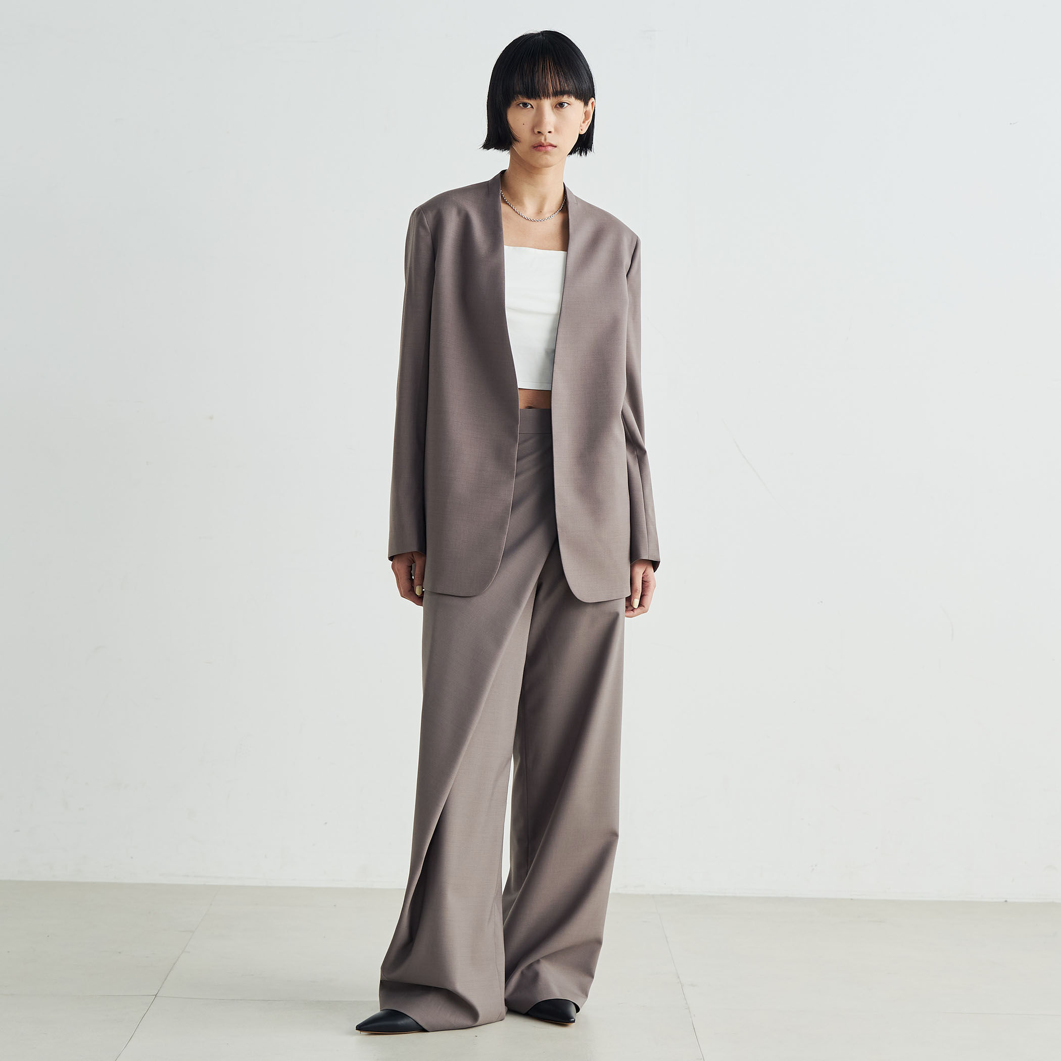 トゥモローランドのノーカラージャケット TOMORROWLAND ジャケット ノーカラージャケット ドライダブル