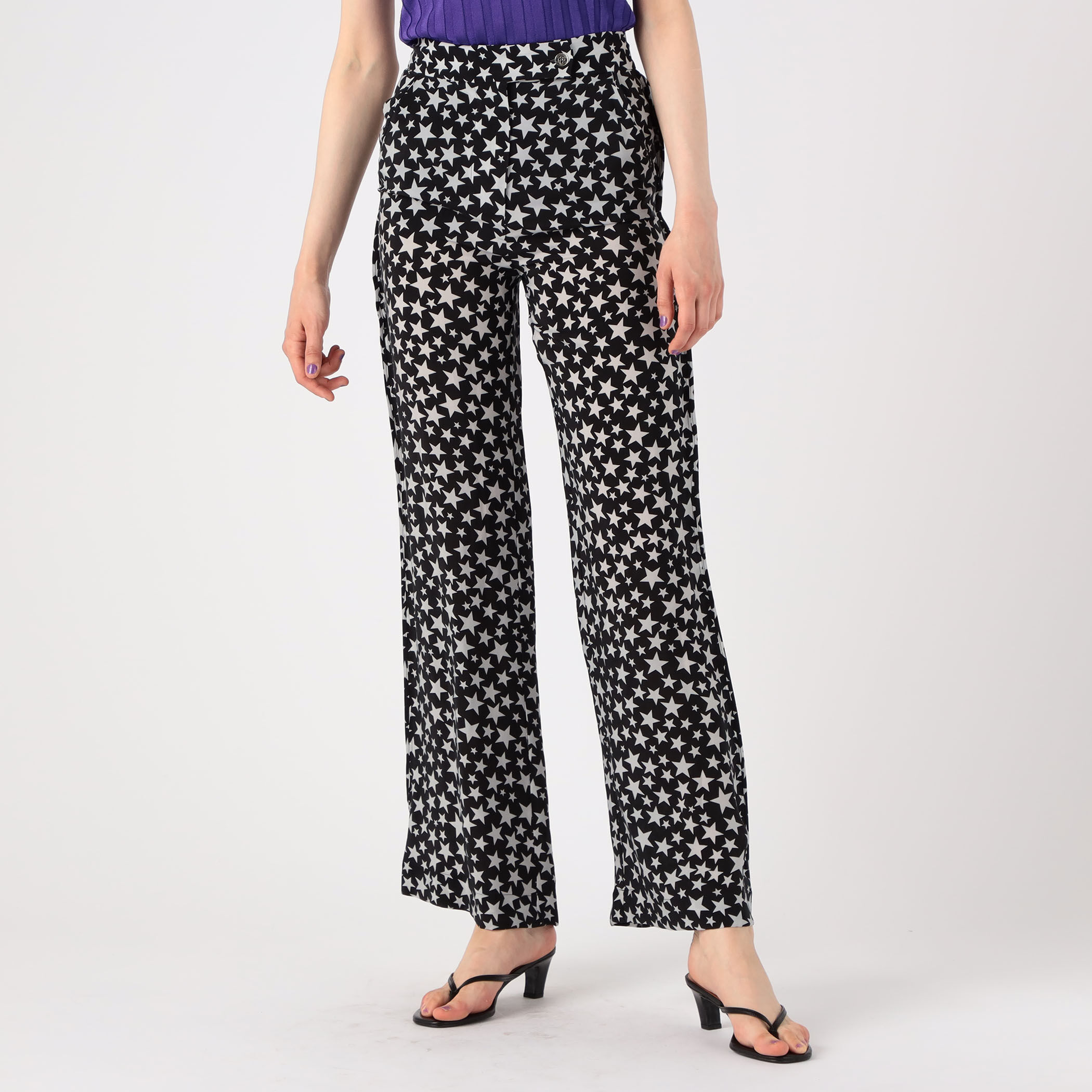 Acne Studios キュプラ スタープリントストレートパンツ