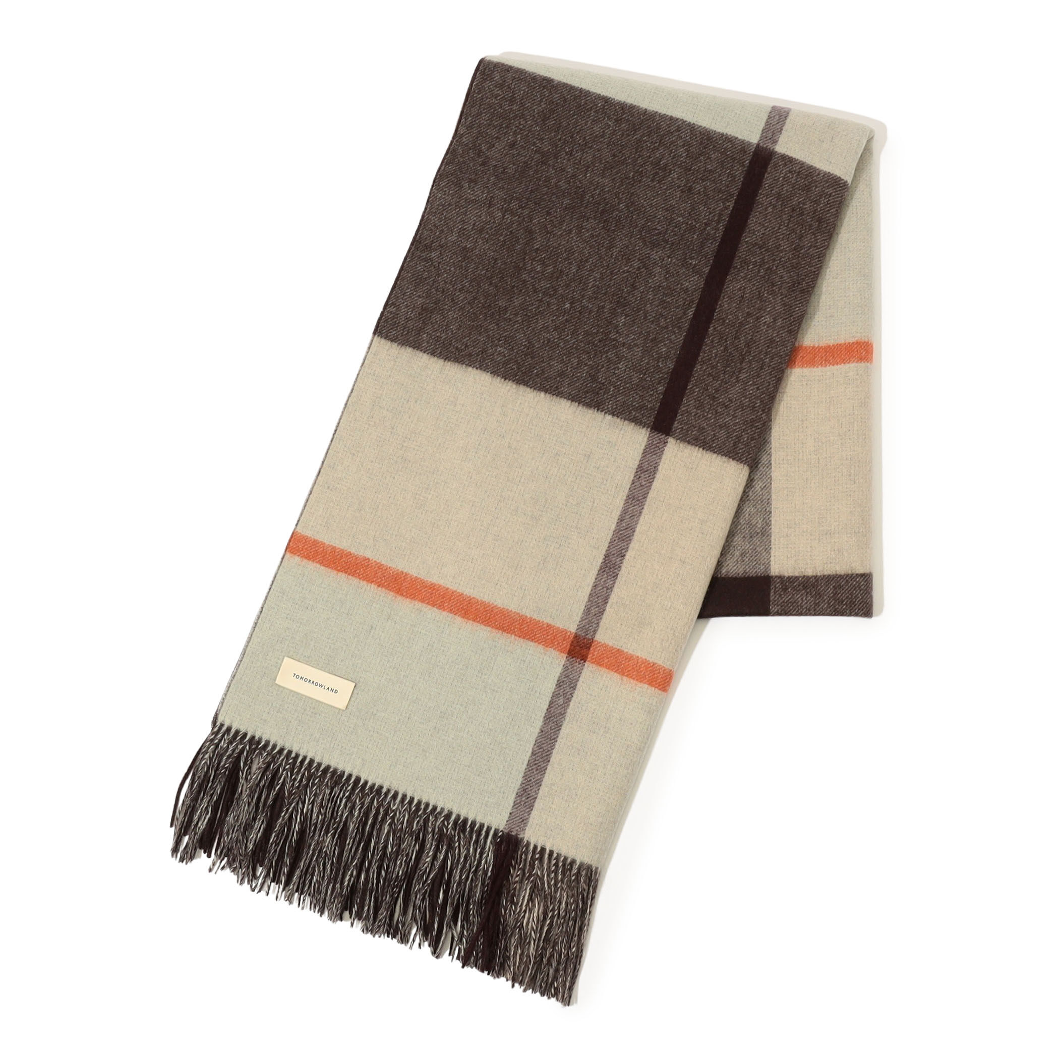 TOMORROWLAND カシミヤ ダブルフェイス チェックストール