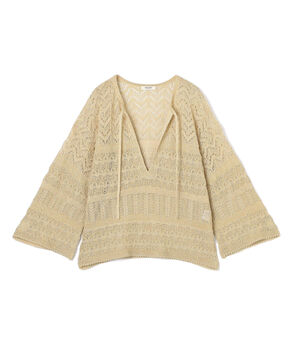 レーシーラメ キーネックプルオーバー