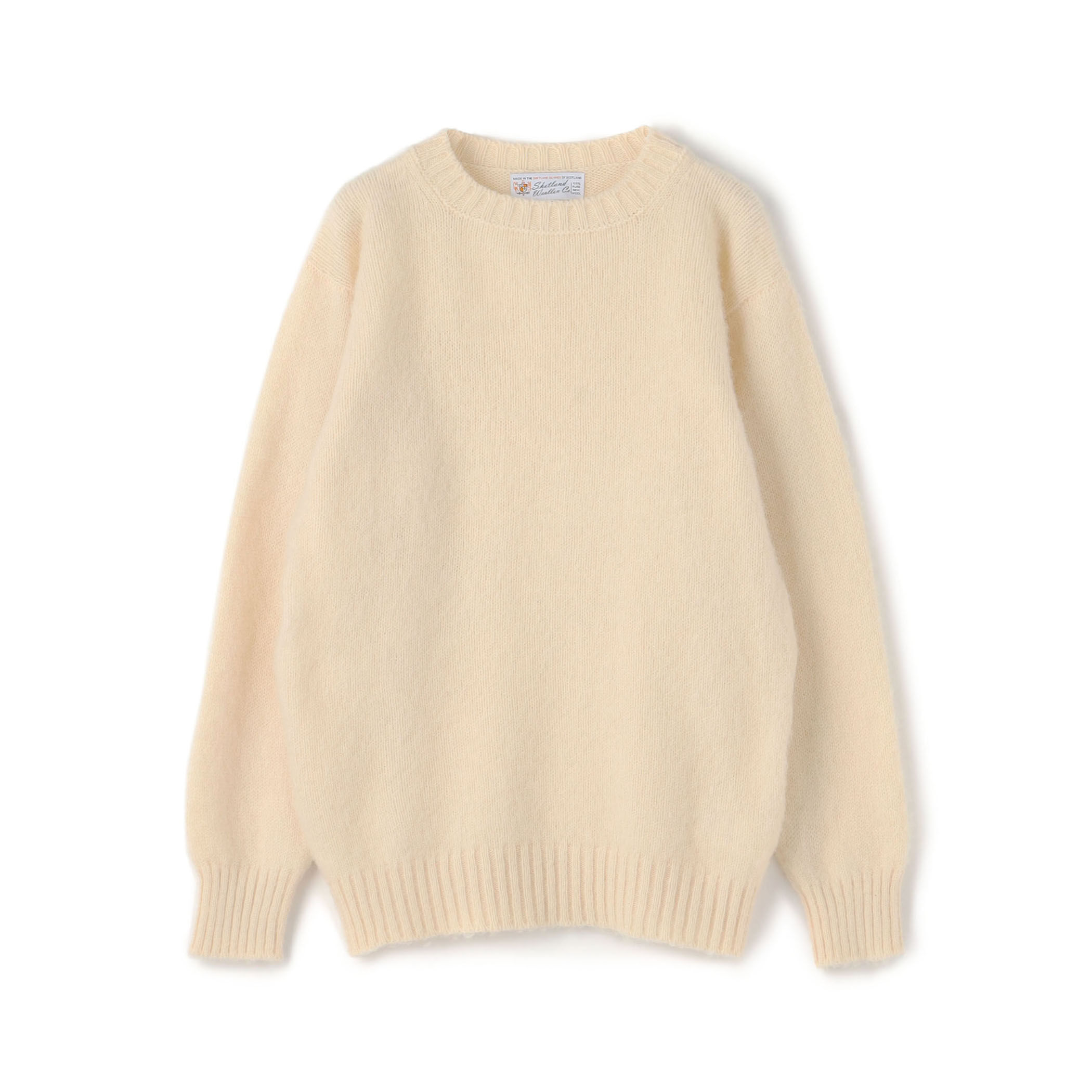 SHETLAND WOOLLEN CO. CREW NECK KNIT ウール クルーネックニットプル ...