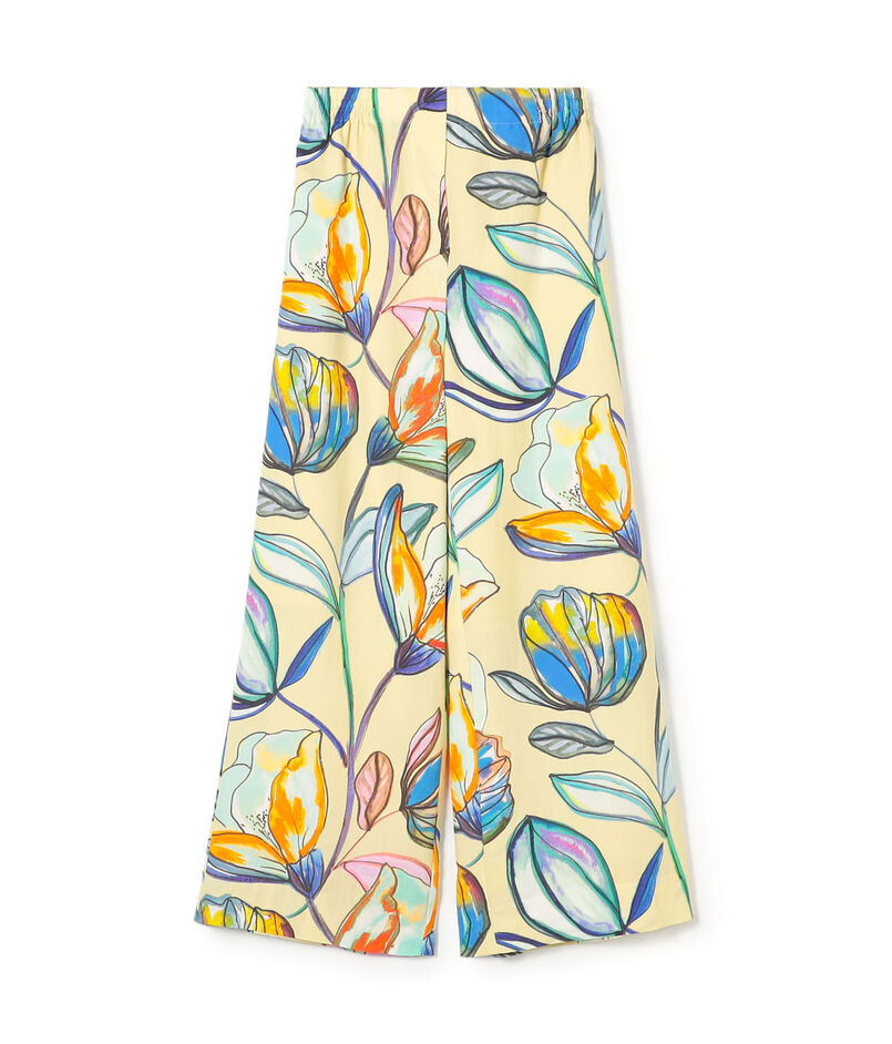 ボタニコプリント セミワイドパンツ