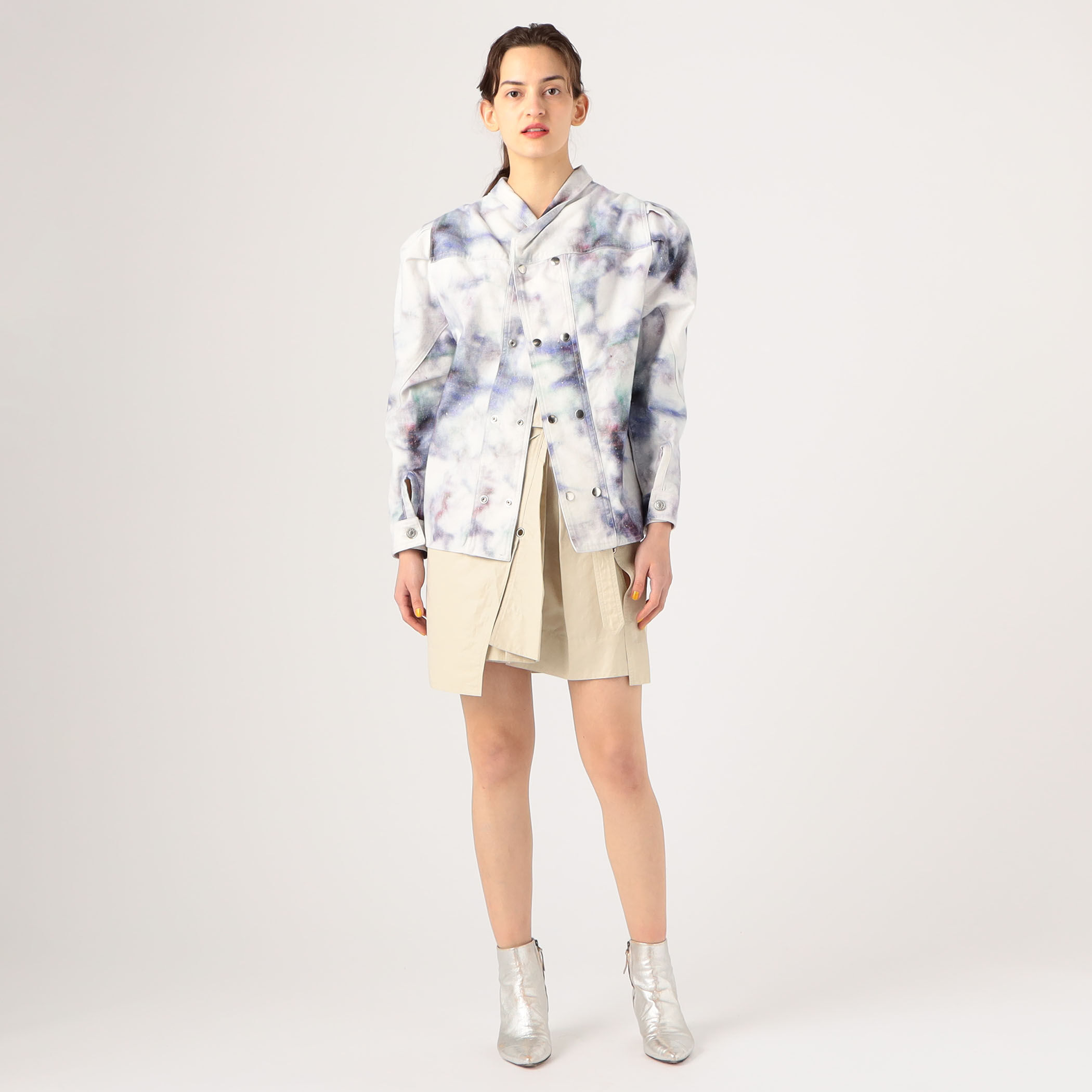 【Isabel Marant】 Tullyaleopard-プリントシルクブレンドトップ 25PHT0553FA-C1J07E-70RD-
