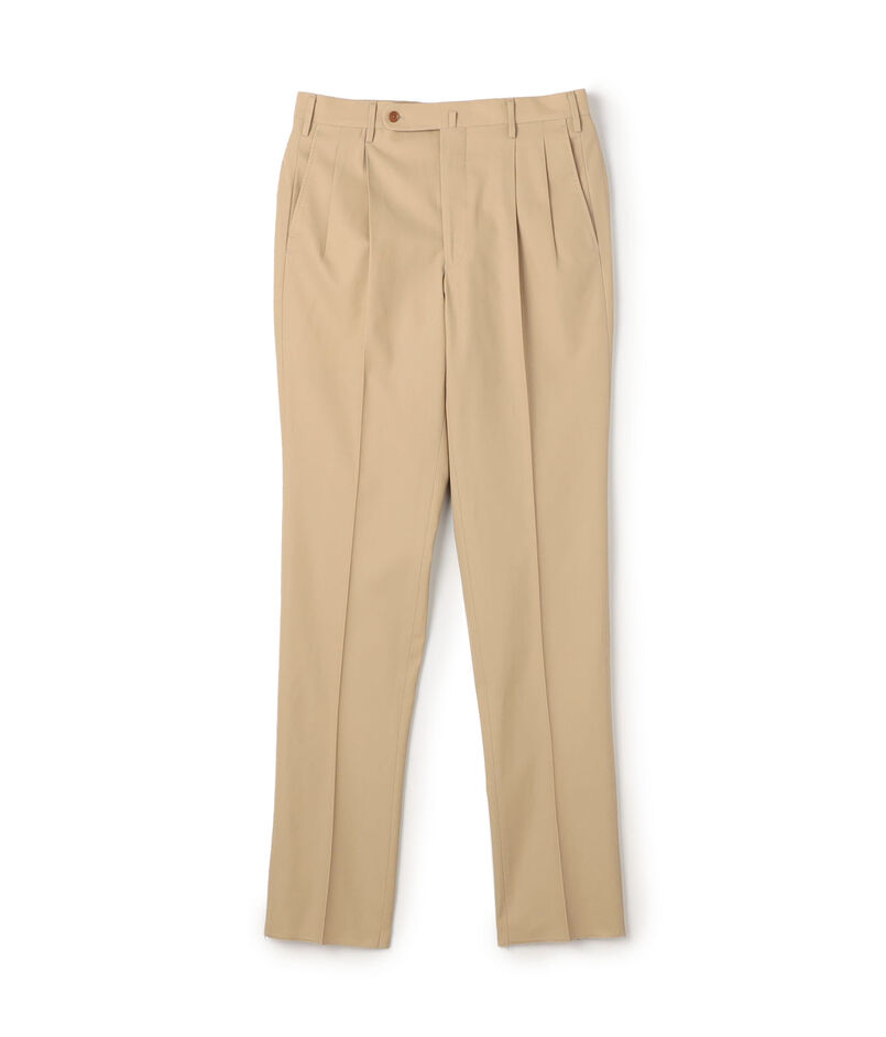 コットンギャバジン 2プリーツスラックス