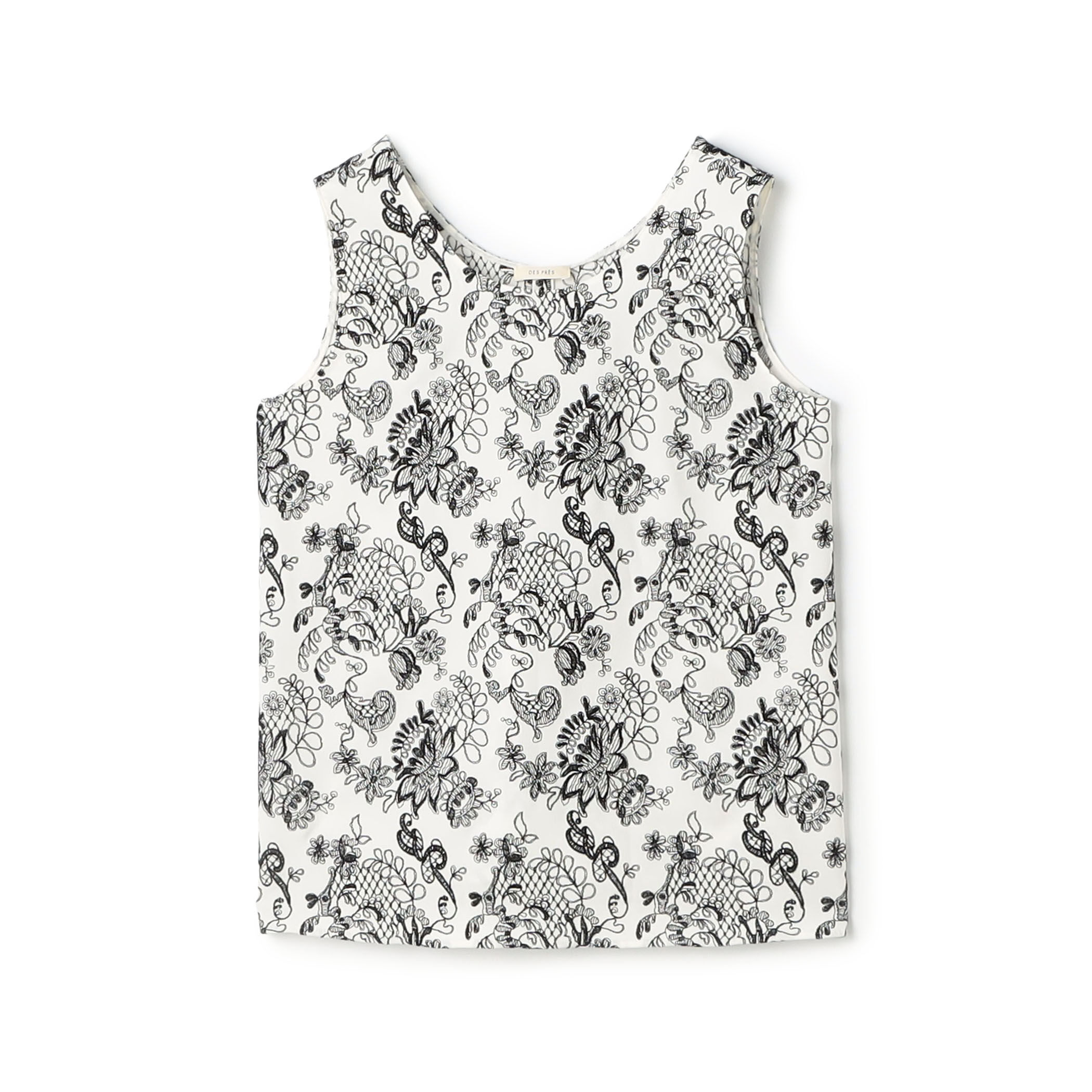 マリンレースエンブロイダリー ノースリーブトップス