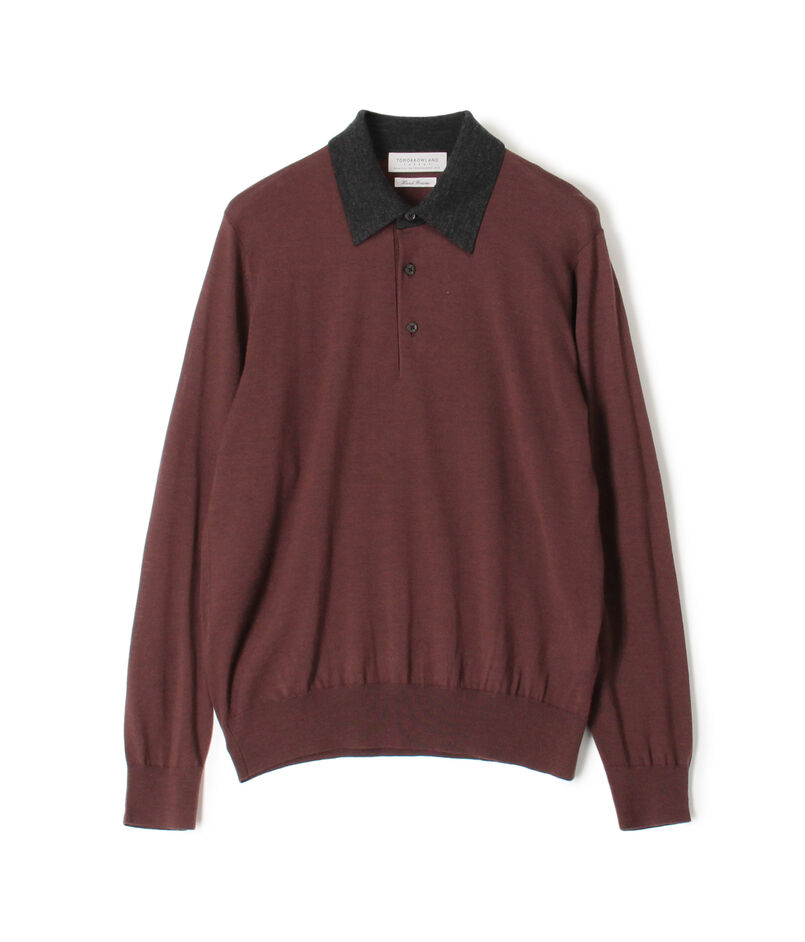 TOMORROWLAND tricot スーパーファインメリノウール ニットポロシャツ S-WOOL