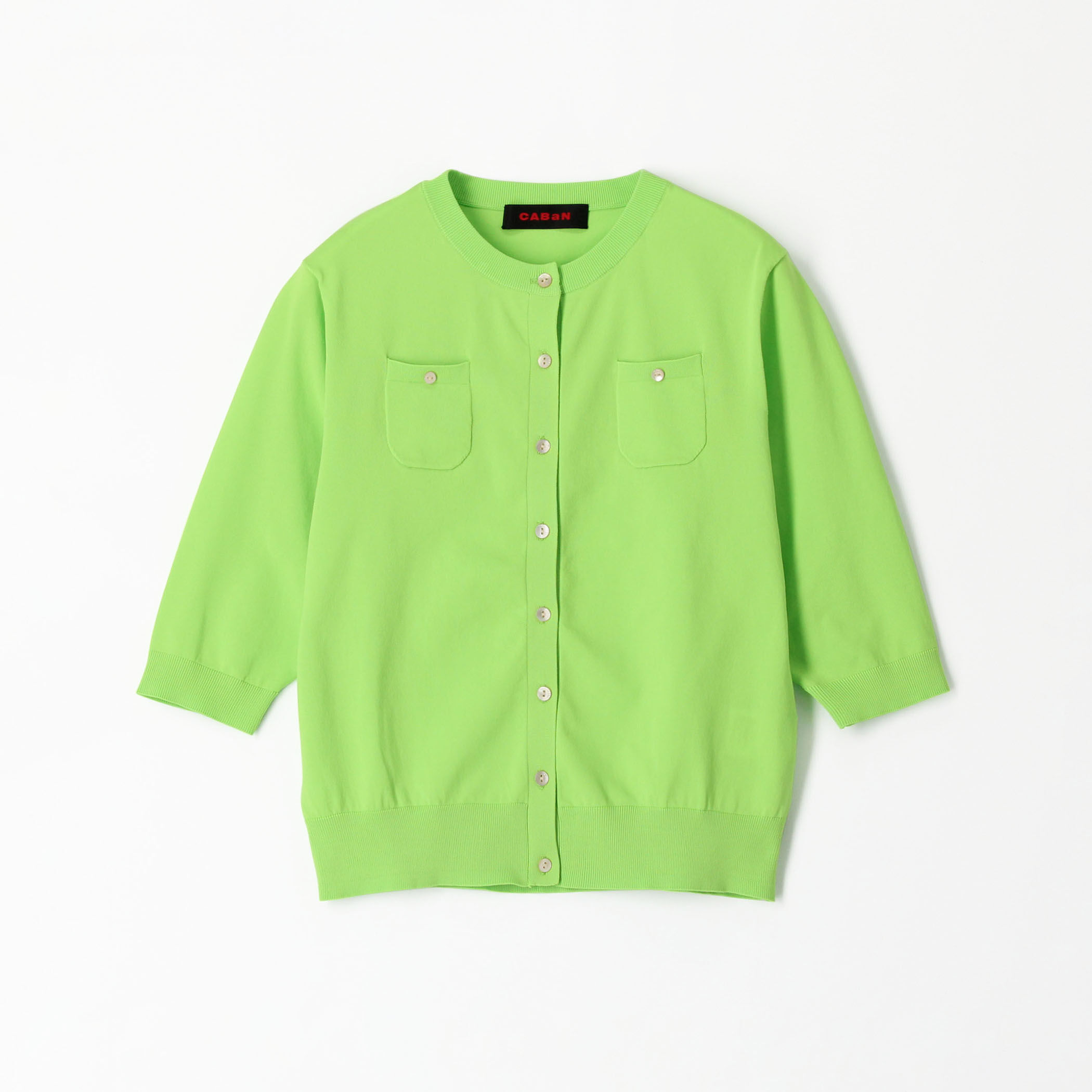 ファインポリエステル ハーフスリーブポケットカーディガン