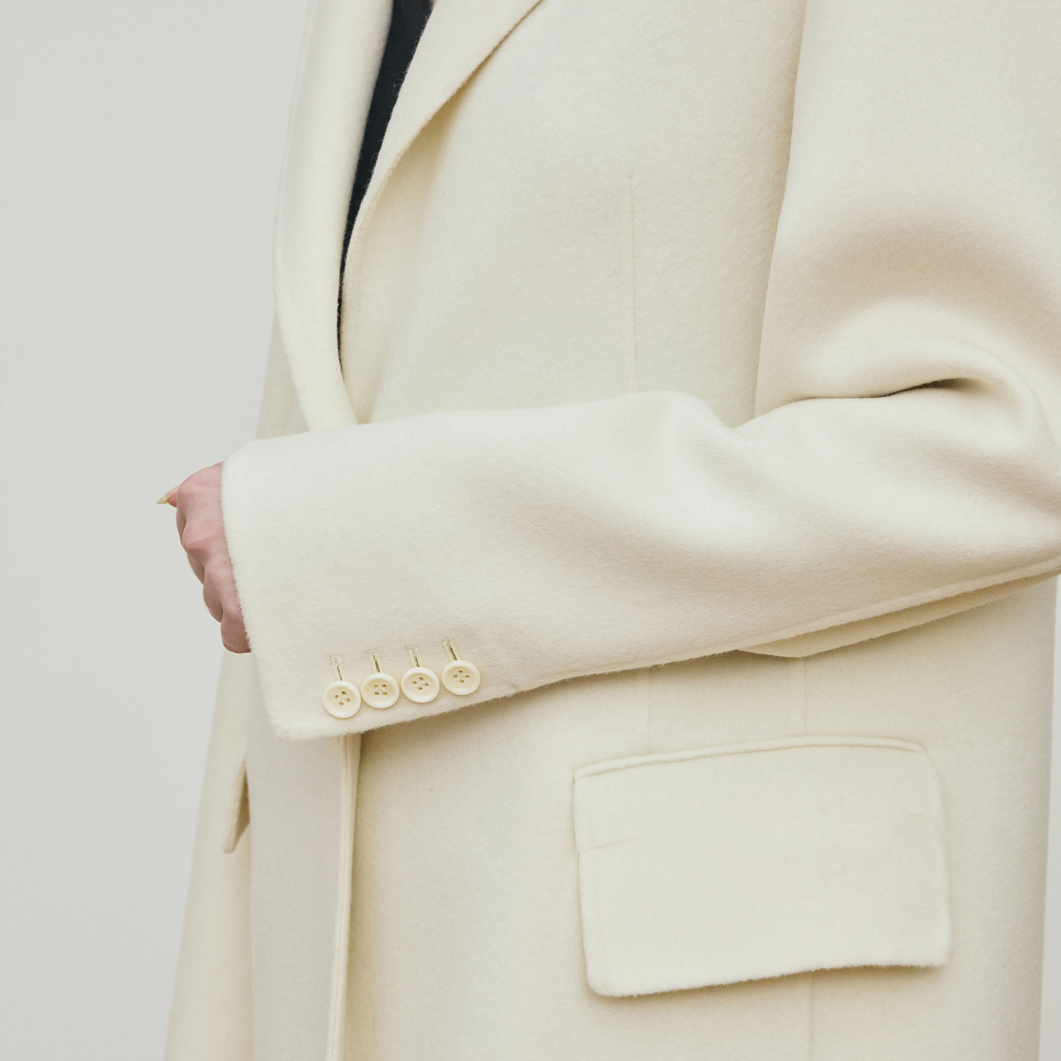 美品 エストネーション メルトンビーバーベルテッドウールコート ホワイト 極美品♪︎エストネーション メルトンビーバーベルテッドコート S