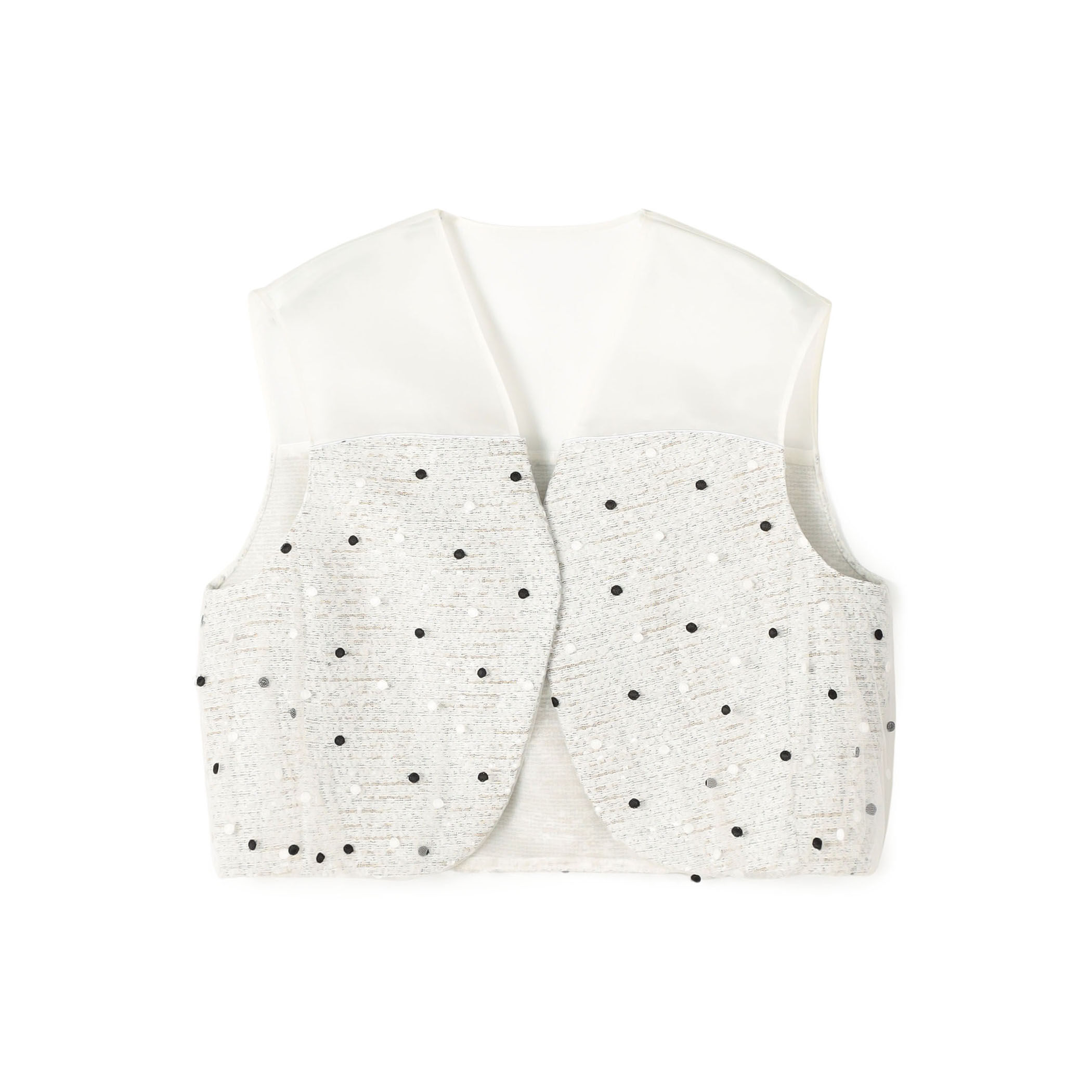 WEB先行予約】ラッピングツイード Vカラーショートジレ