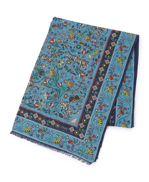Drake&rsquo;ｓ TIGER GARDEN PRINTED SCARF ウールシルクプリントスカーフ