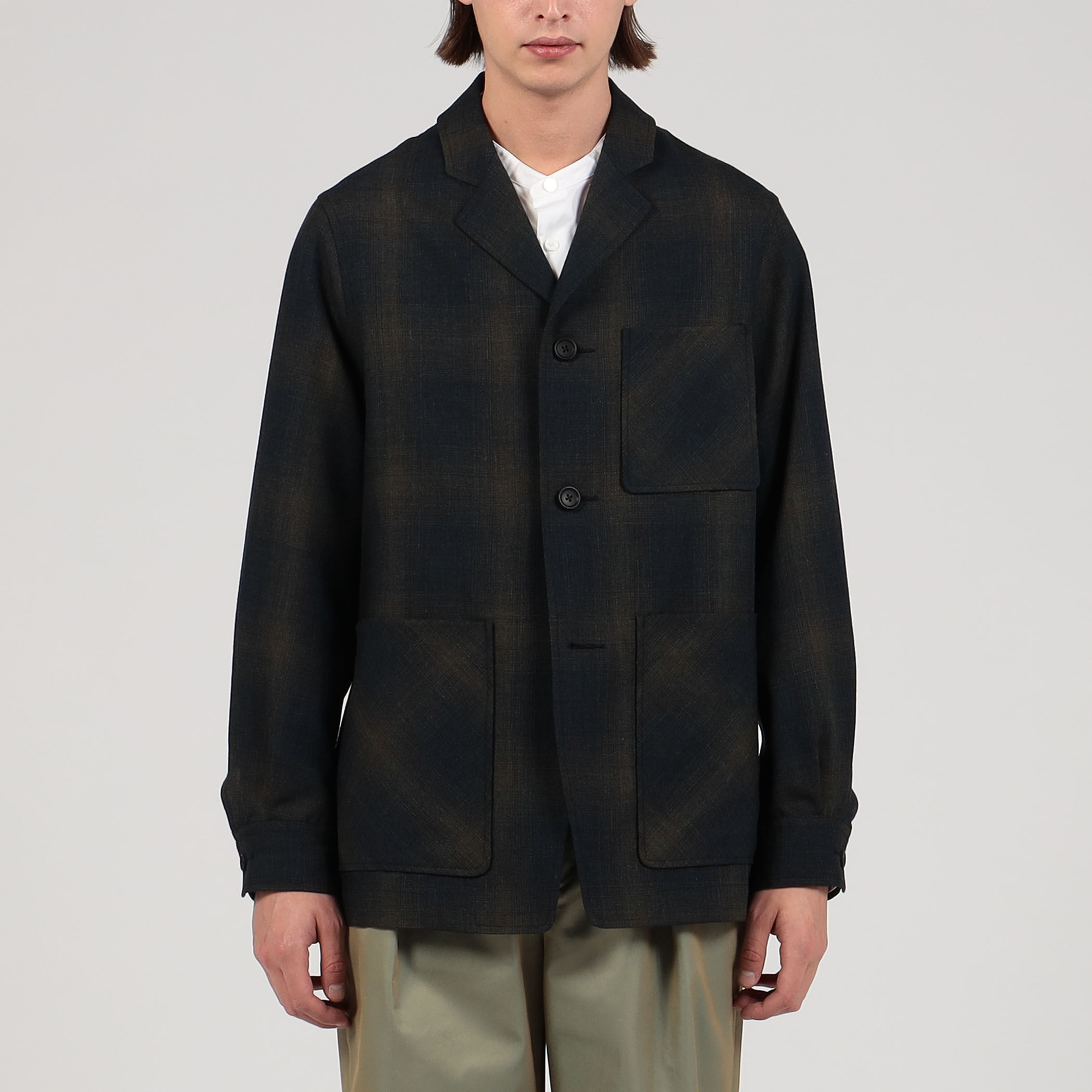 【極美品】Pendletonオンブレ チェック柄ジャケット ベイフロー別注　完売 別注】PENDLETON ウール オンブレチェック ジャケット