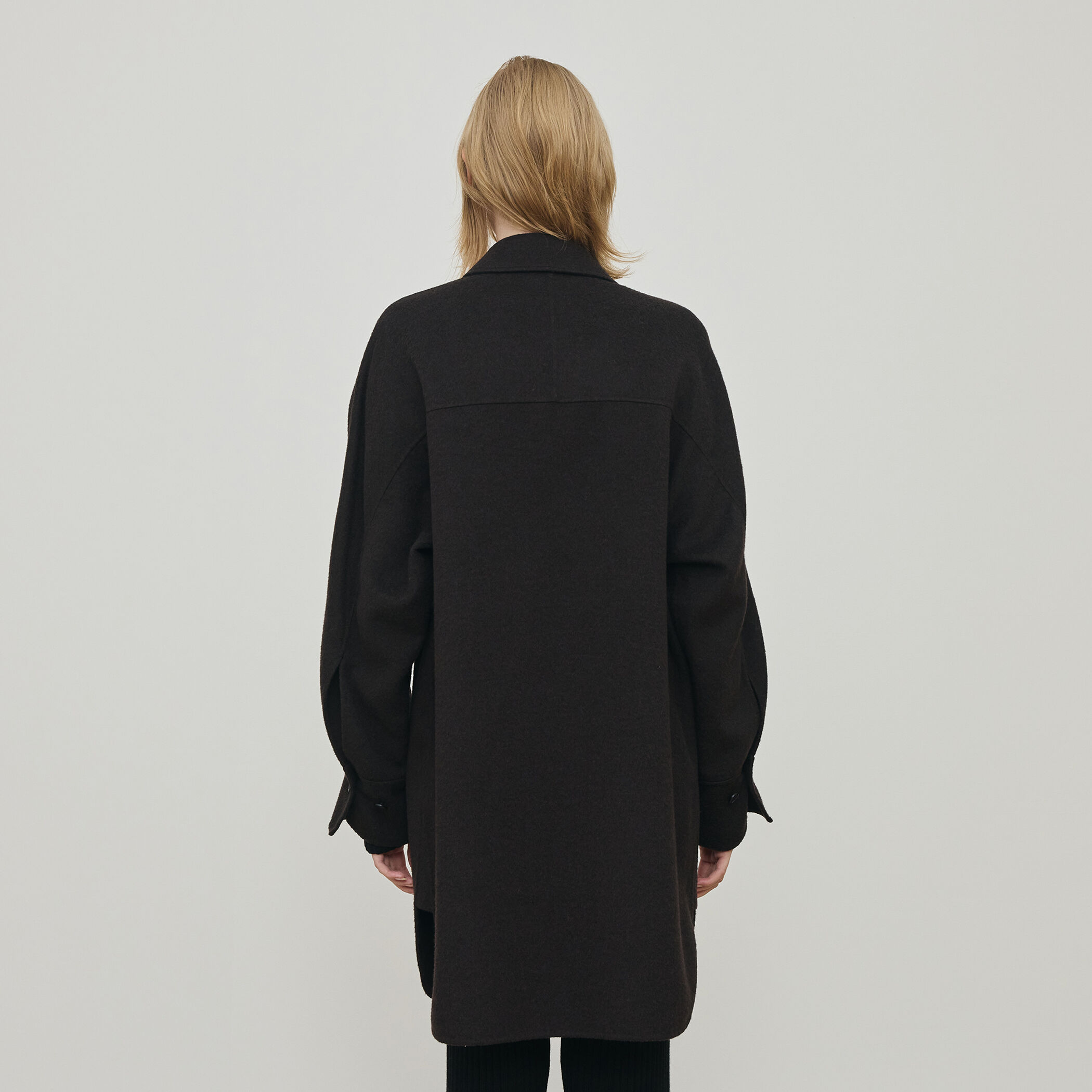 ライトダブルフェイスシャギー チンベルト付きコート