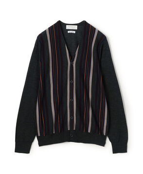 TOMORROWLAND tricot スーパーファインメリノウール ストライプVネックカーディガン S-WOOL