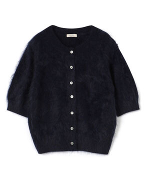 ピュアカシミヤファー ハーフスリーブカーディガン