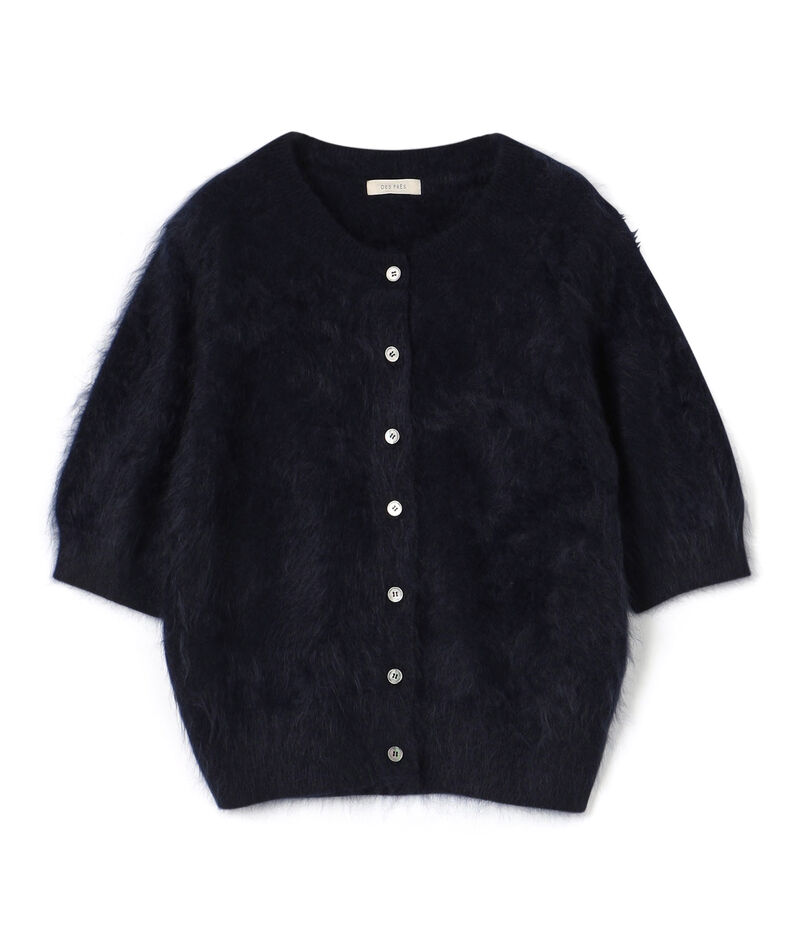 ピュアカシミヤファー ハーフスリーブカーディガン