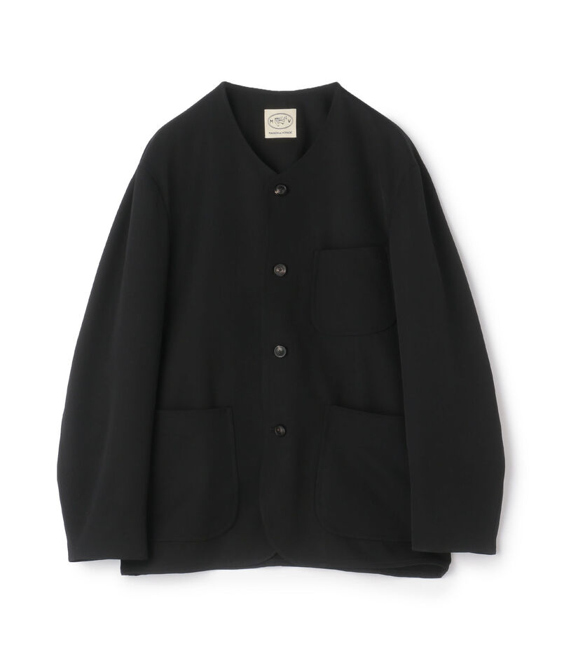 ウール カラーレスチョアジャケット DORMEUIL BARATHEA