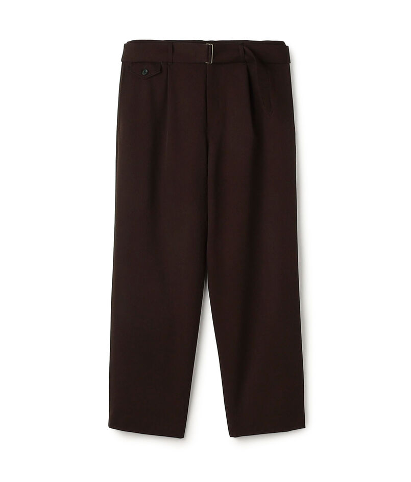 ウールギャバジン ベルテッドパンツ