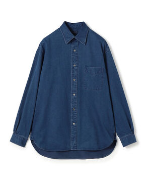 コットンインディゴ セミワイドカラーシャツ CANCLINI