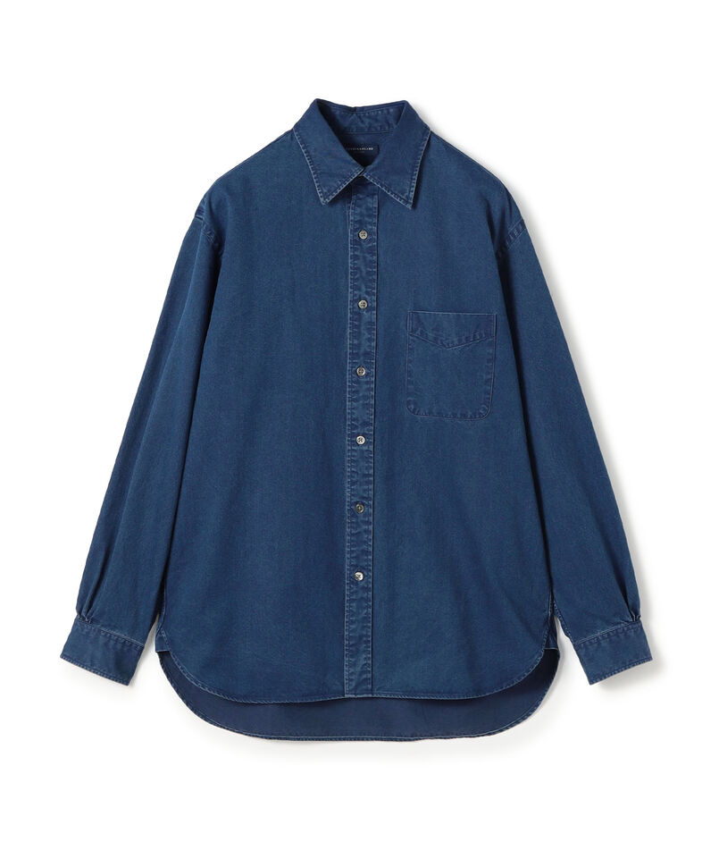 コットンインディゴ セミワイドカラーシャツ CANCLINI