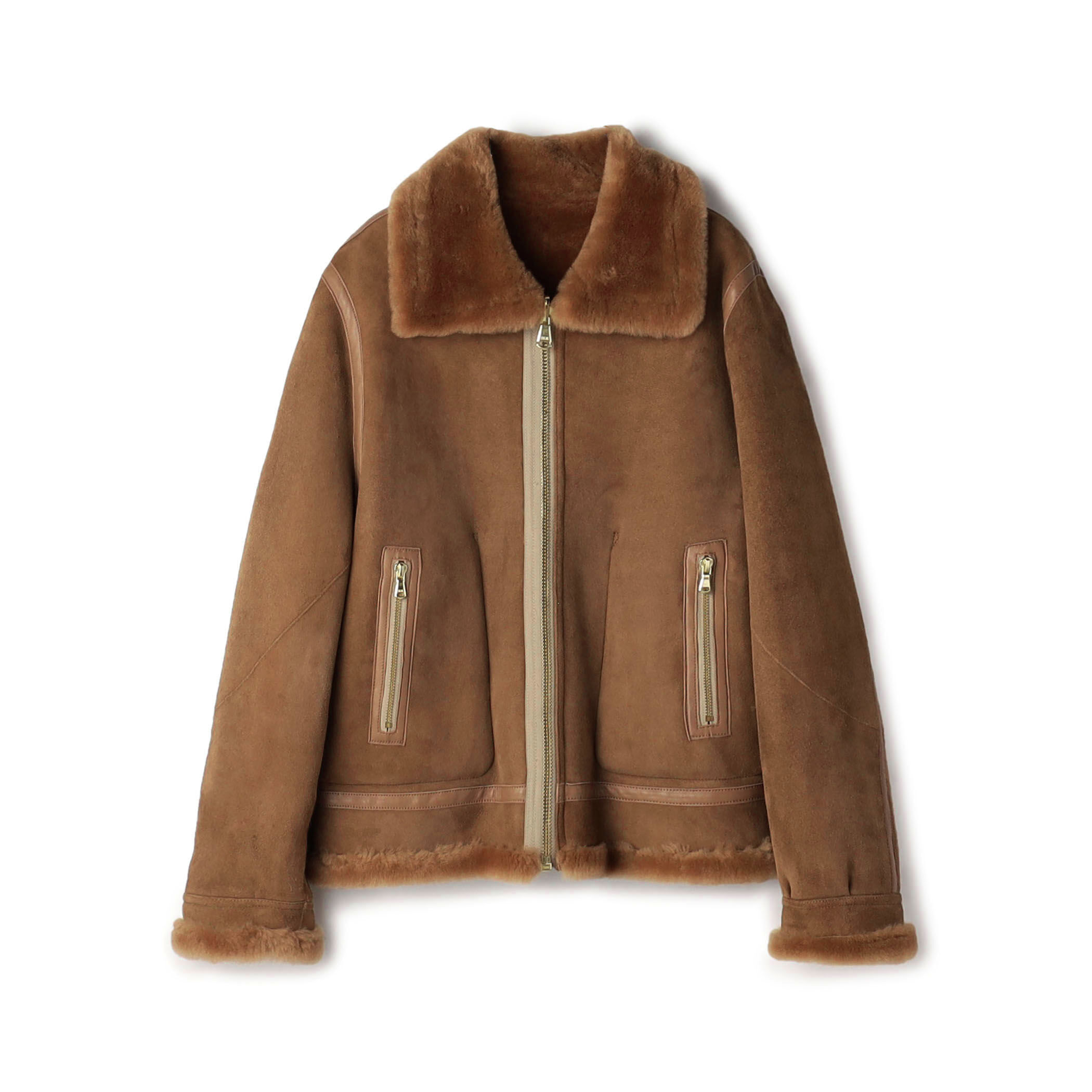 BALLSEY ボールジィ レザージャケット ノーカラー ベージュ 36 BALLSEY ボールジィ レザージャケット ノーカラー ベージュ 36