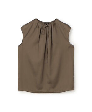 シャイニーシャンブレー スリーブレレスブラウス