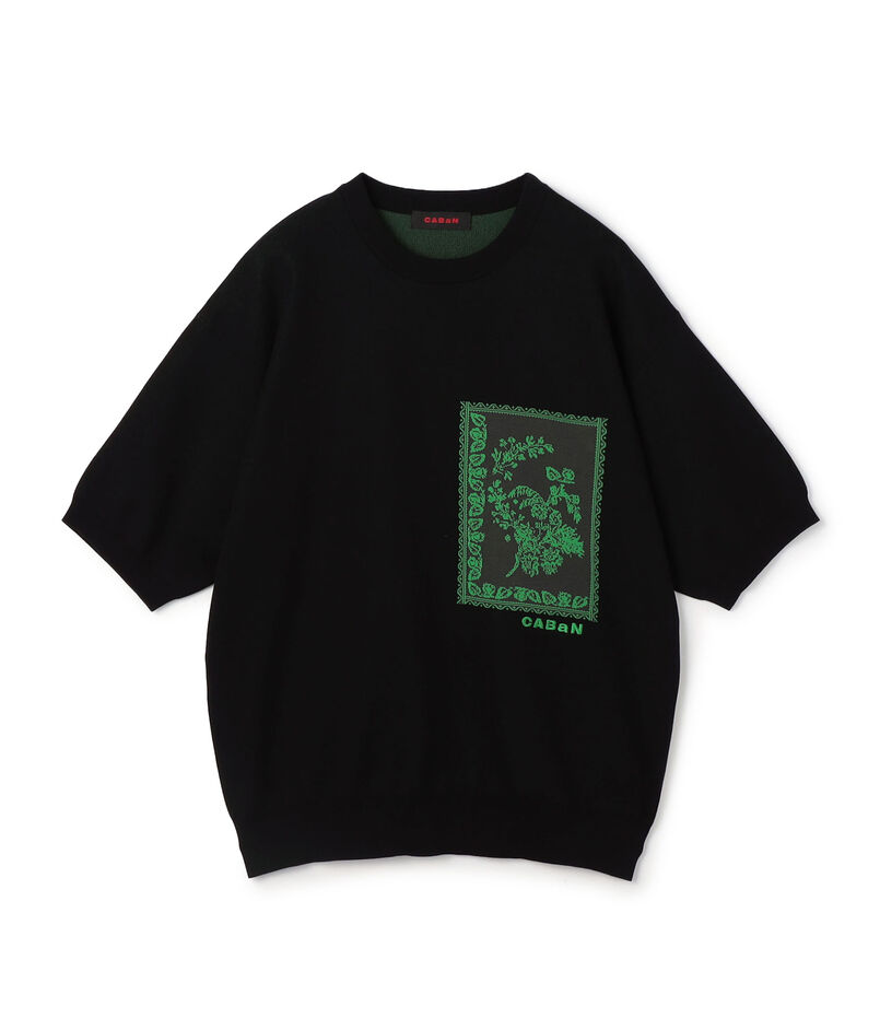 CABaN コットンジャカード ハーフスリーブプルオーバー