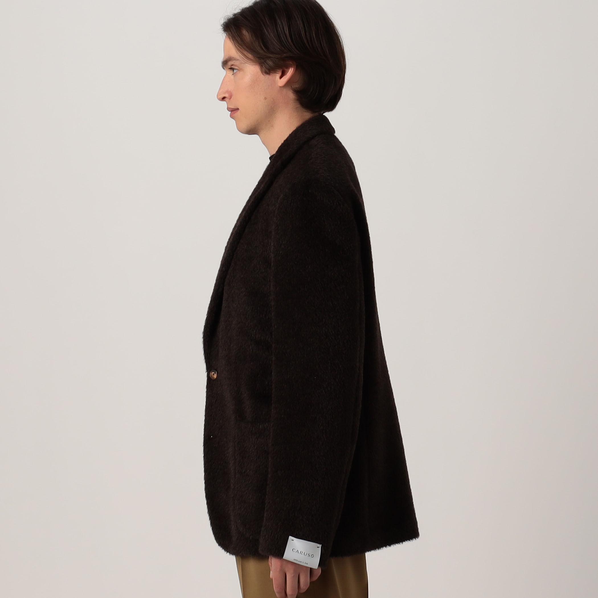 CARUSO カルーゾ　アルパカコート　トゥモローランド 購入 CARUSO アルパカウール シングルブレステッド 2Bジャケットコート
