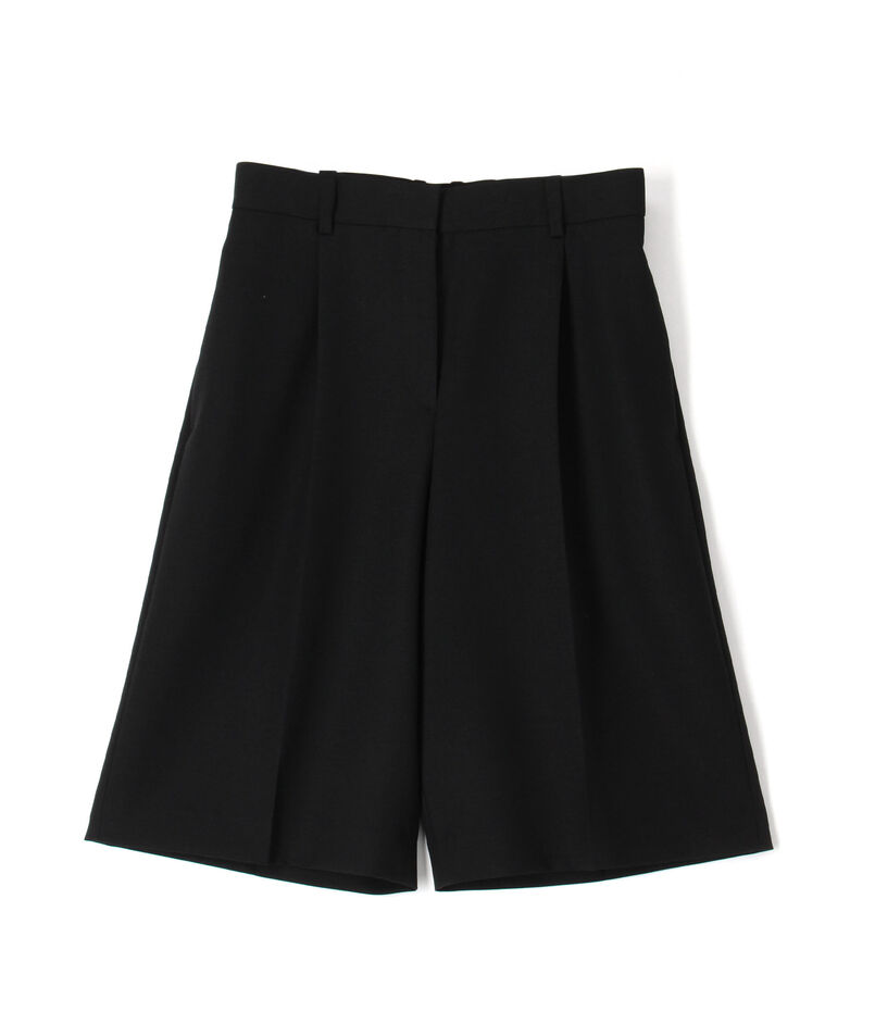 ウールバスケットウェーブ タックハーフパンツ
