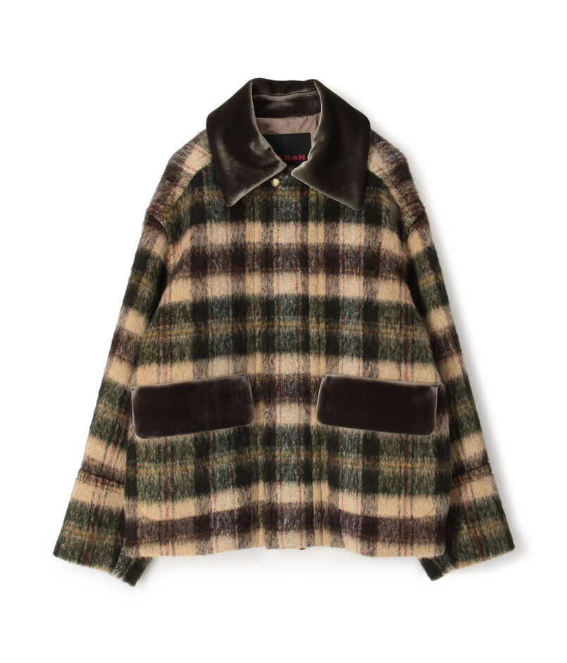 シャギーチェック ジップアップブルゾン