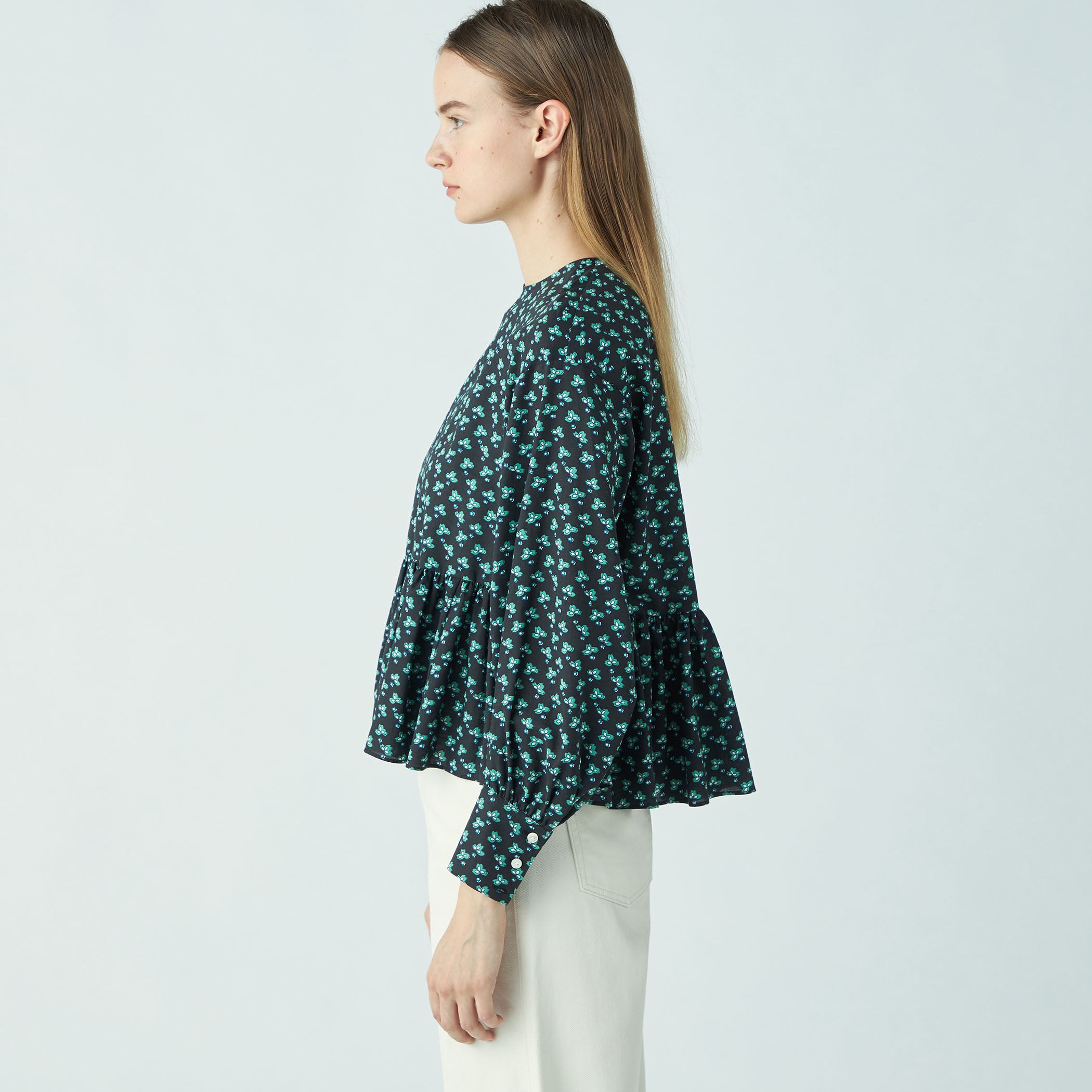 コットンプリント ペプラムブラウス｜トゥモローランド 公式通販