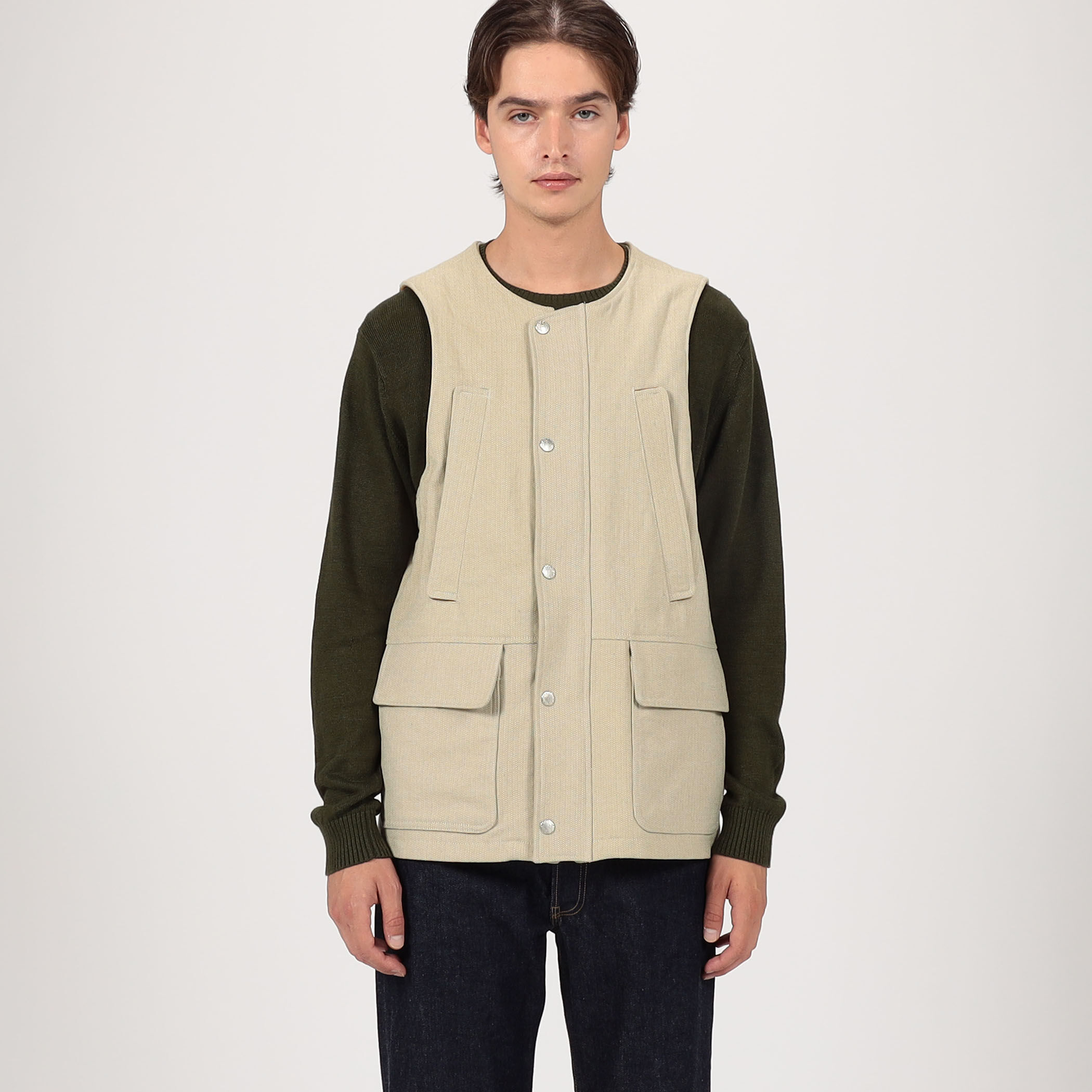 NICENESS NICOLAS ヘリンボーン ハンティングベスト｜トゥモローランド