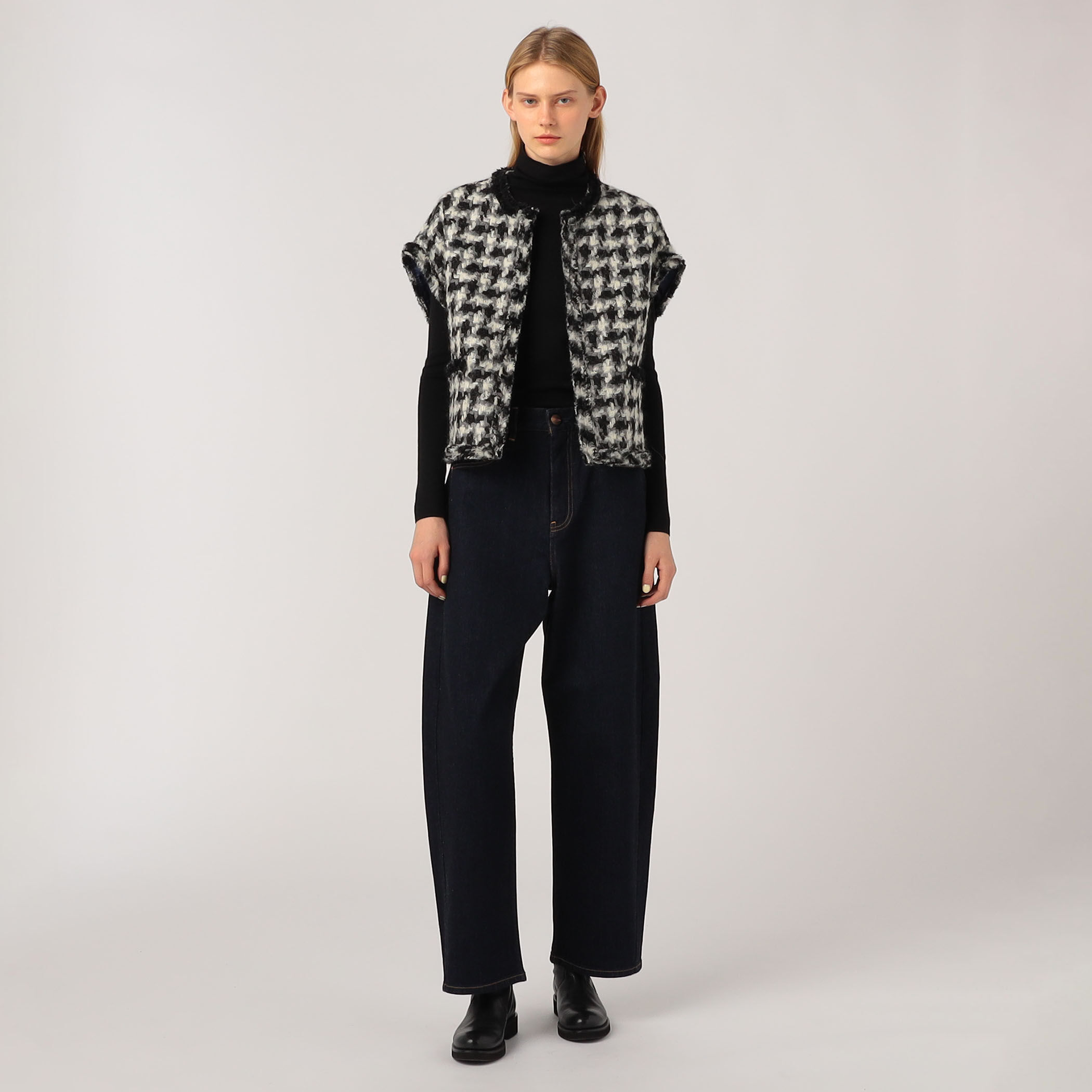 グリハウンドトゥース スクエアジレ｜トゥモローランド 公式通販