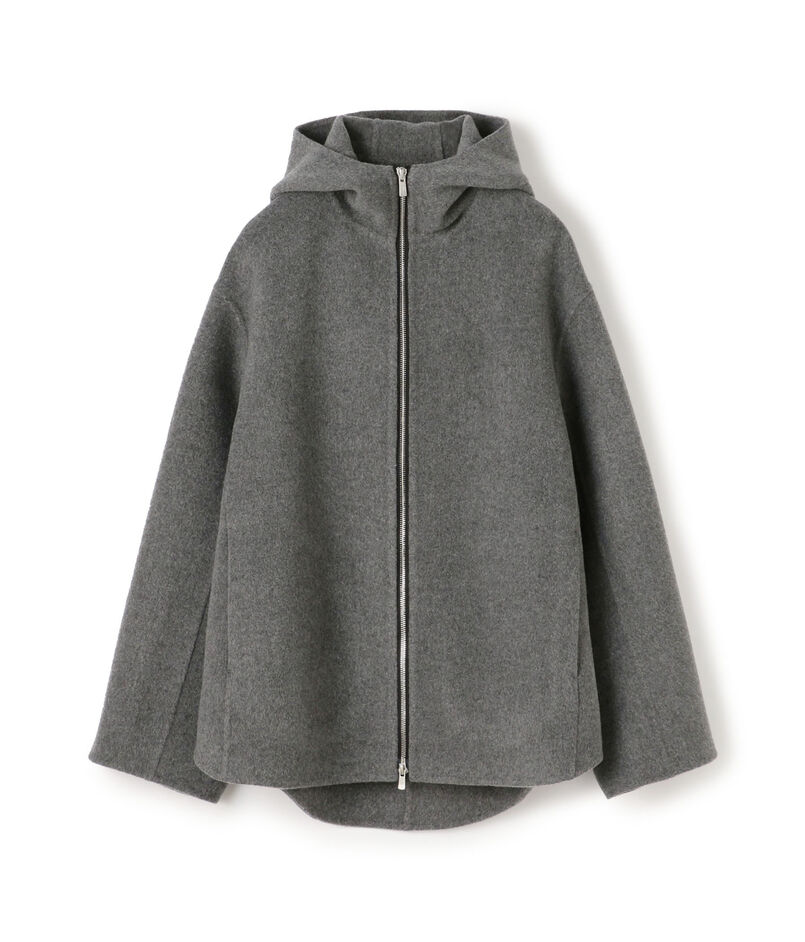 ウールカシミヤダブルフェイス フーデッドショートコート