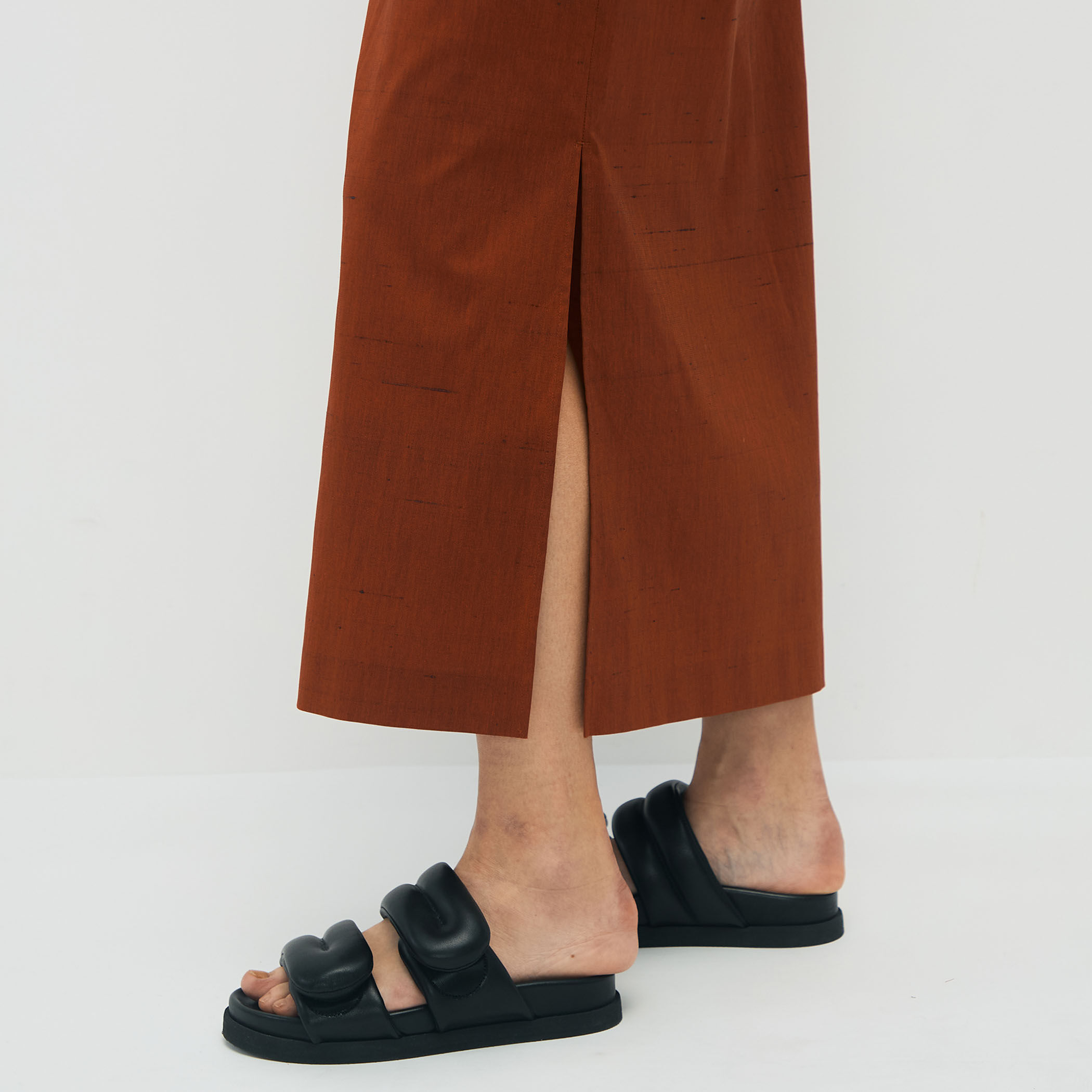 CABaN シルクネップストレッチ ロングスカート キャバン