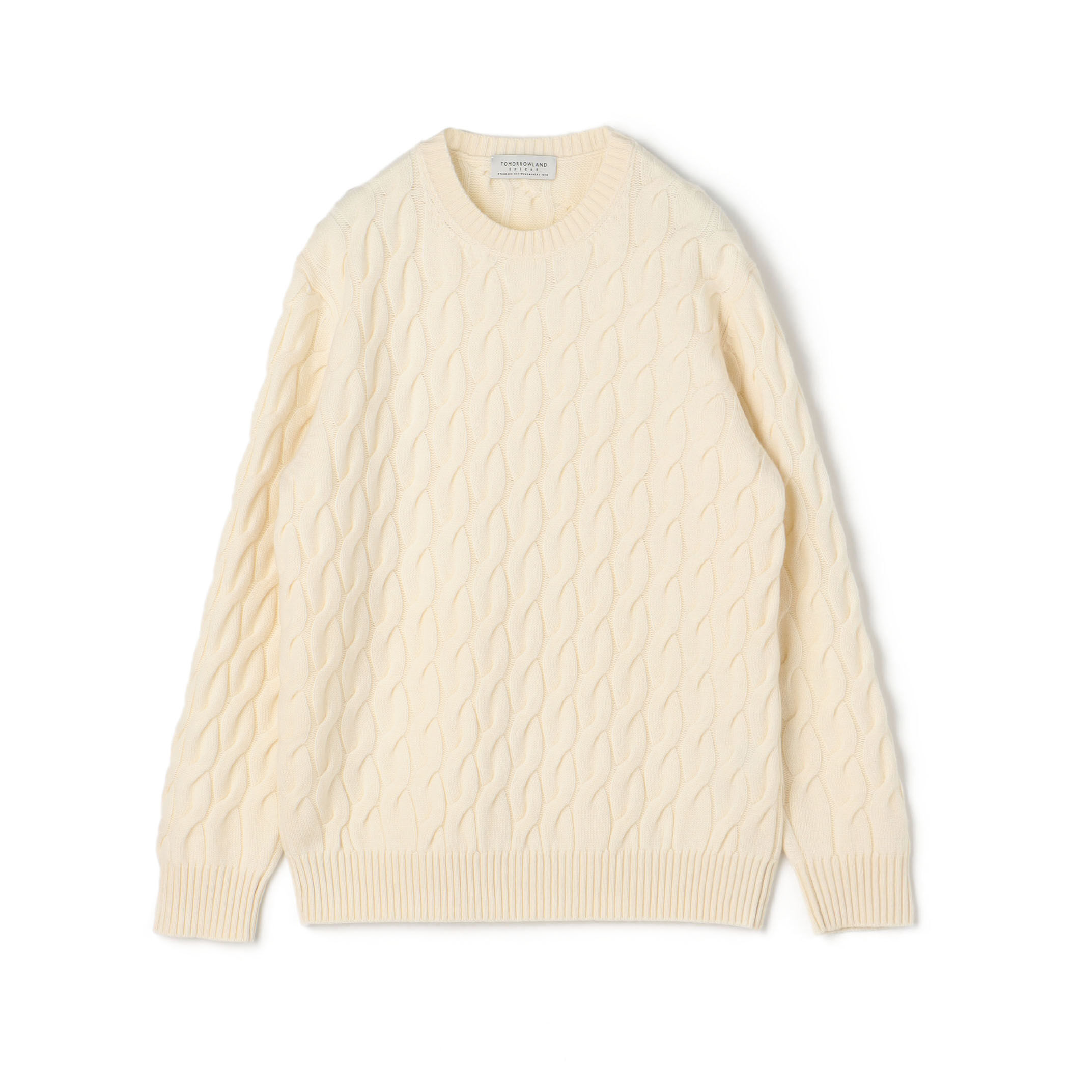□TOMORROWLAND TRICOT スーパーファインラムウール ケーブルクルーネックプルオーバー｜トゥモローランド 公式通販
