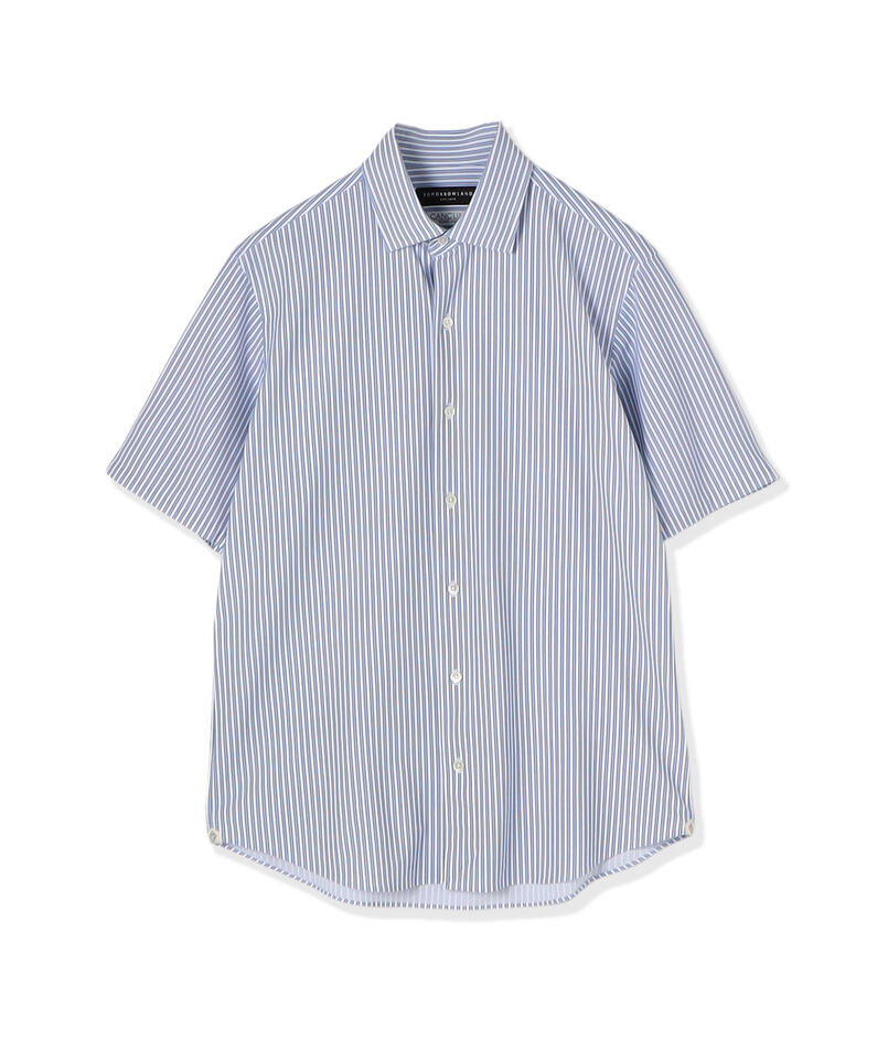 ナイロンポリウレタン ワイドスプレッドカラー ハーフスリーブシャツ CANCLINI