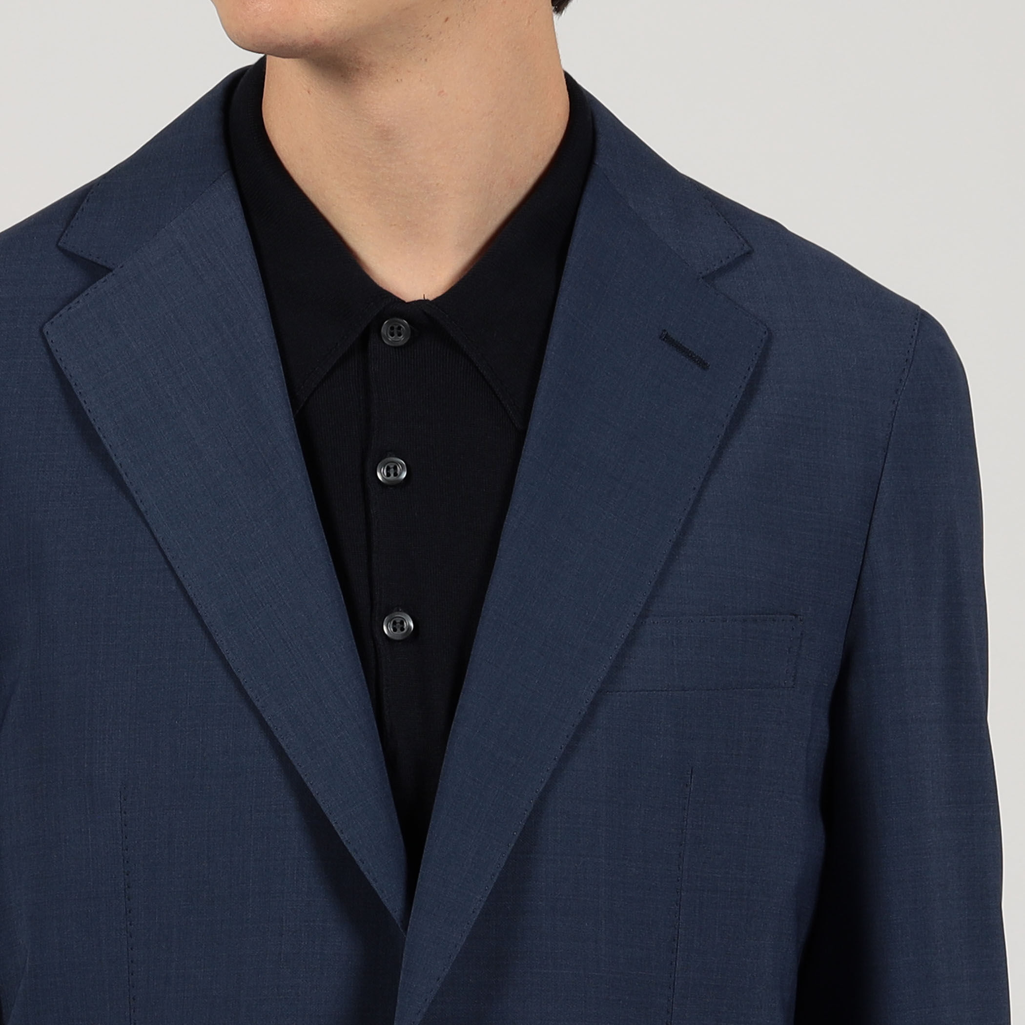 □Super120'sウールポリエステル シングルブレステッド2B