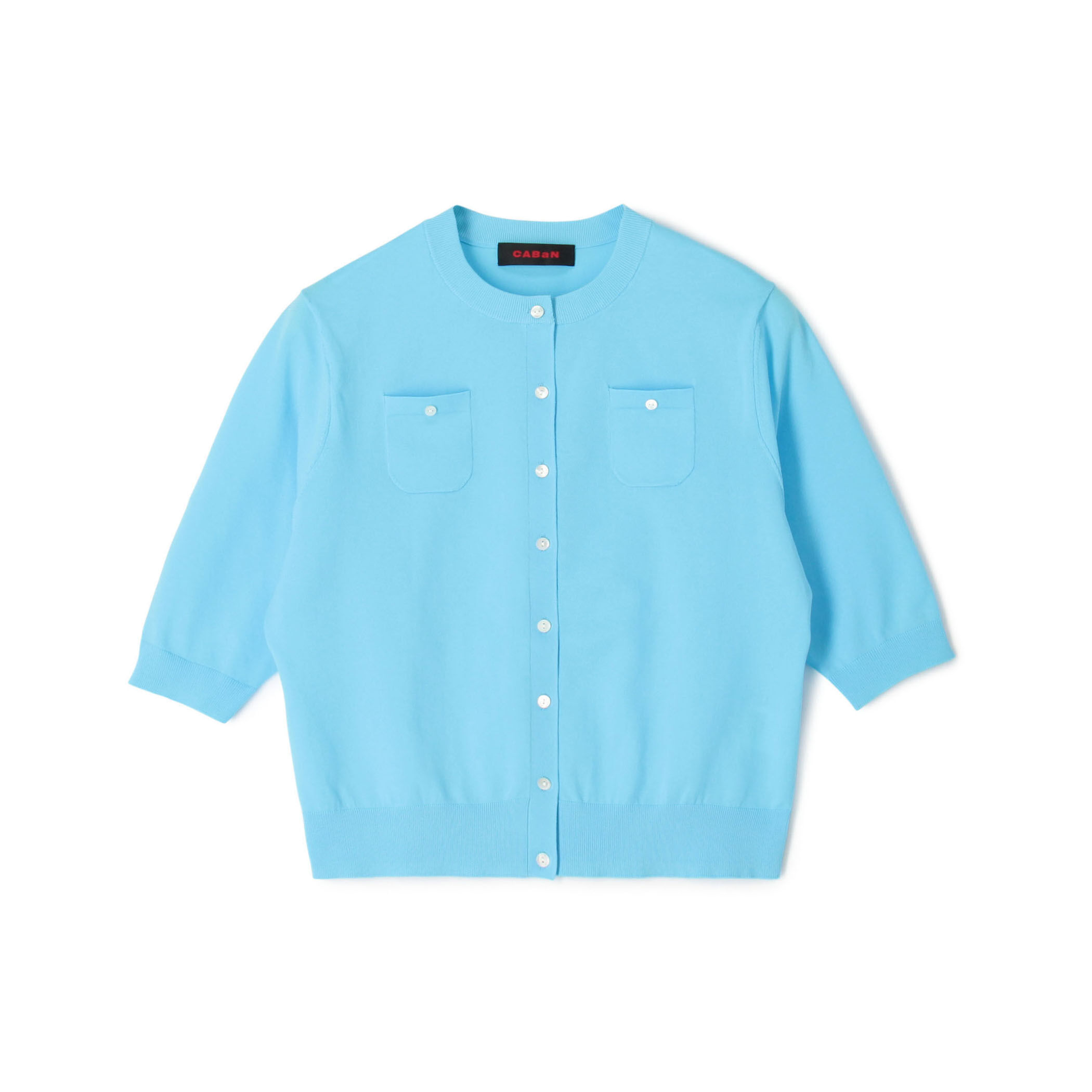 贅沢品 CABaN ハーフスリーブポケット ファインポリエステル トップス
