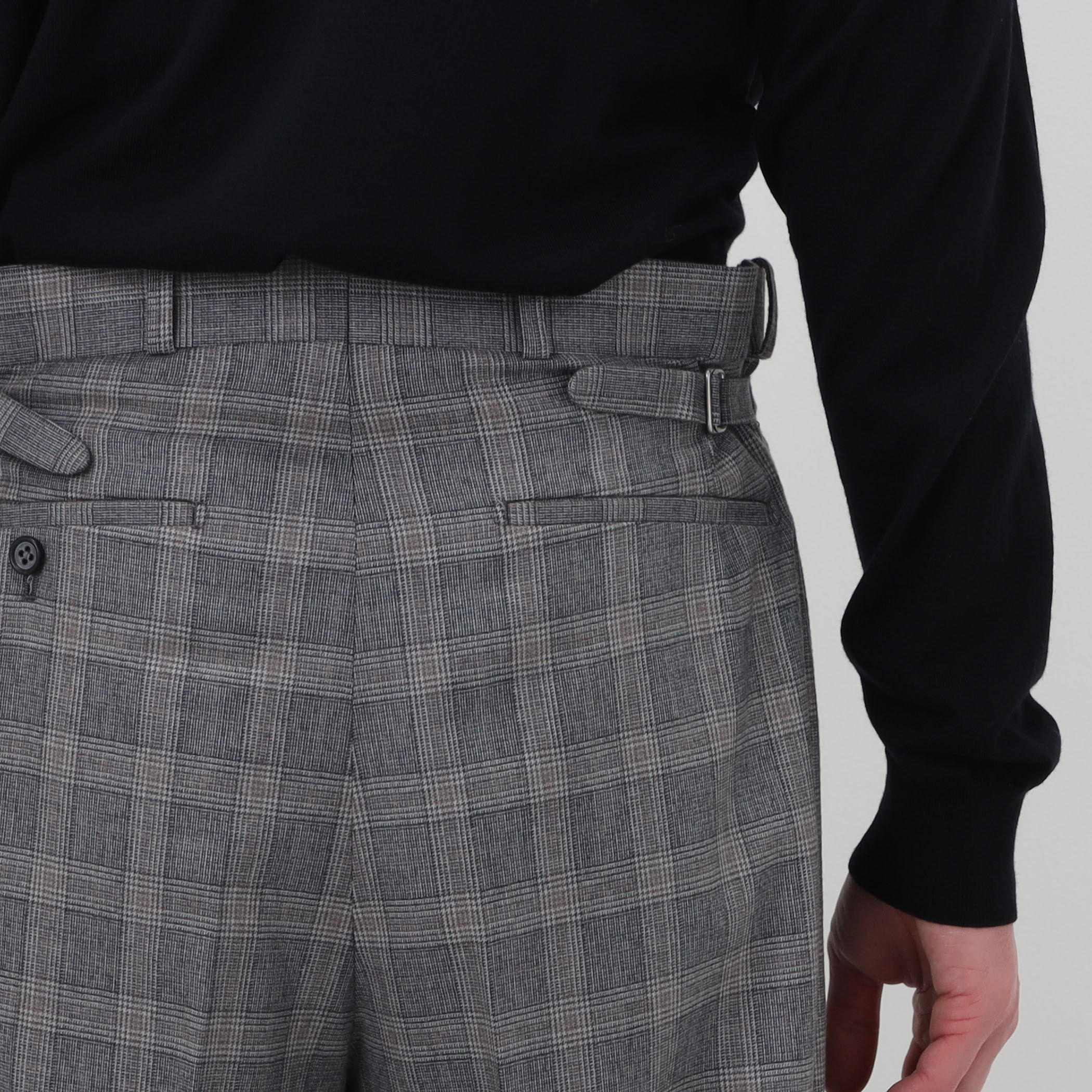 MAATEE&SONS JEFFERLY ウールグレンチェック 2プリーツスラックス