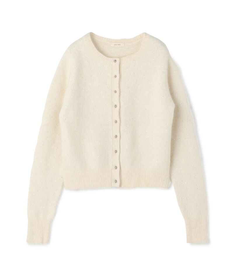 フォックスカシミヤ クルーネックカーディガン